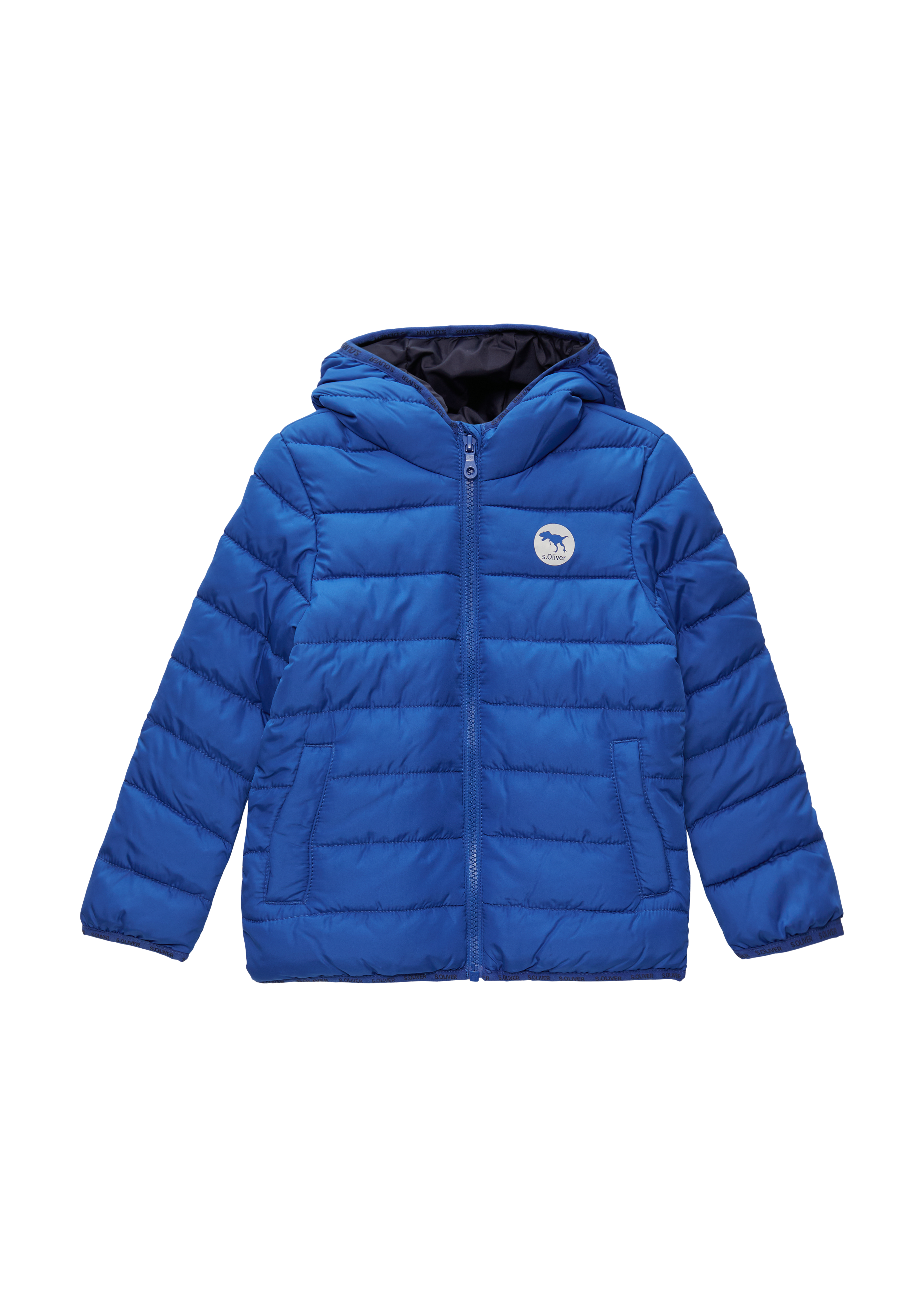 s.Oliver - Leicht wattierte Outdoor-Jacke mit Logo-Details, Kinder, blau