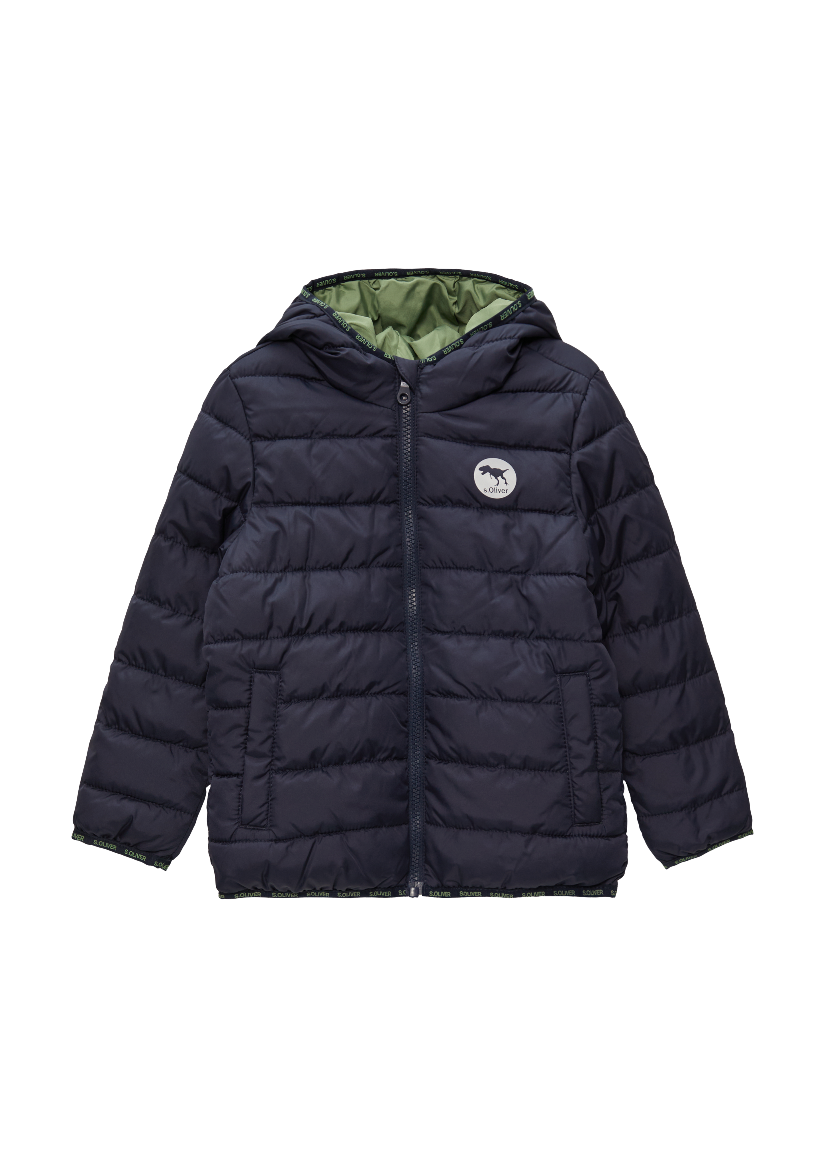 s.Oliver - Leicht wattierte Outdoor-Jacke mit Logo-Details, Kinder, blau