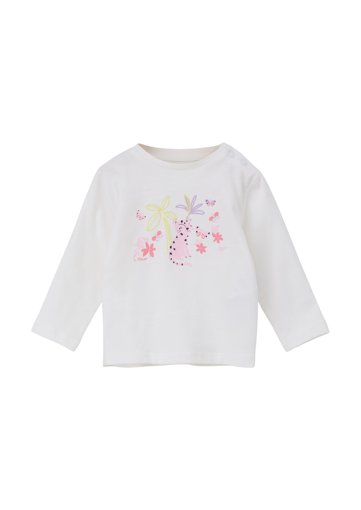 s.Oliver - Longsleeve mit Frontprint, Babys, weiß