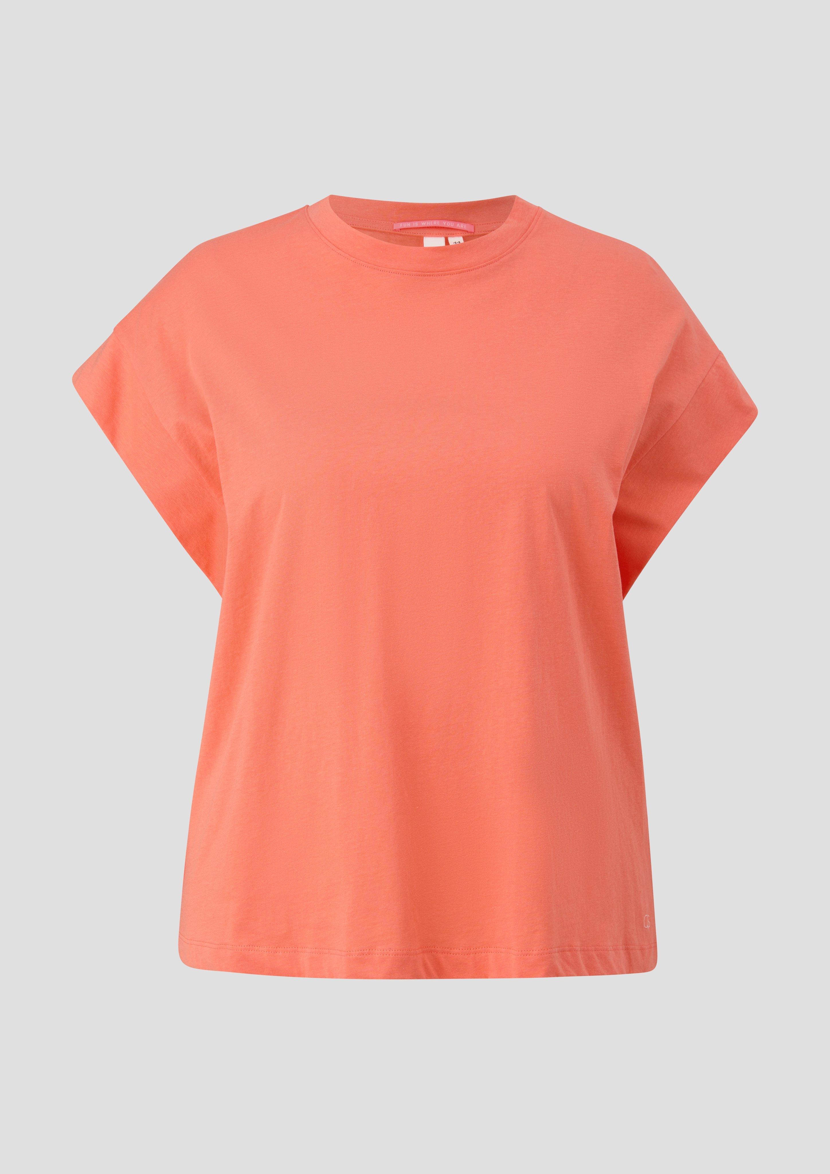 QS - T-Shirt mit Kappärmeln, Damen, Orange