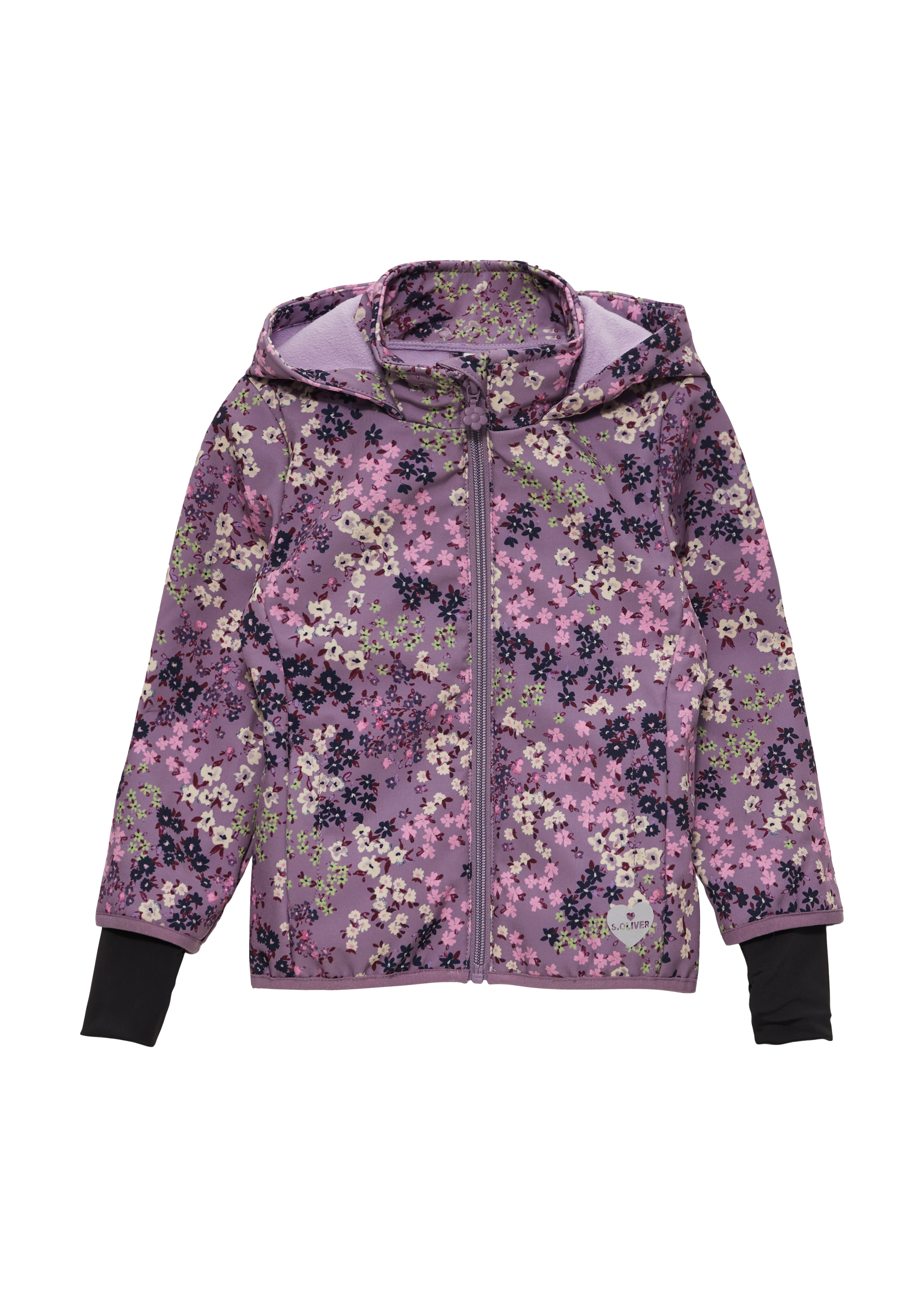 s.Oliver - Gemusterte Softshelljacke mit Fleece innen, Kinder, lila