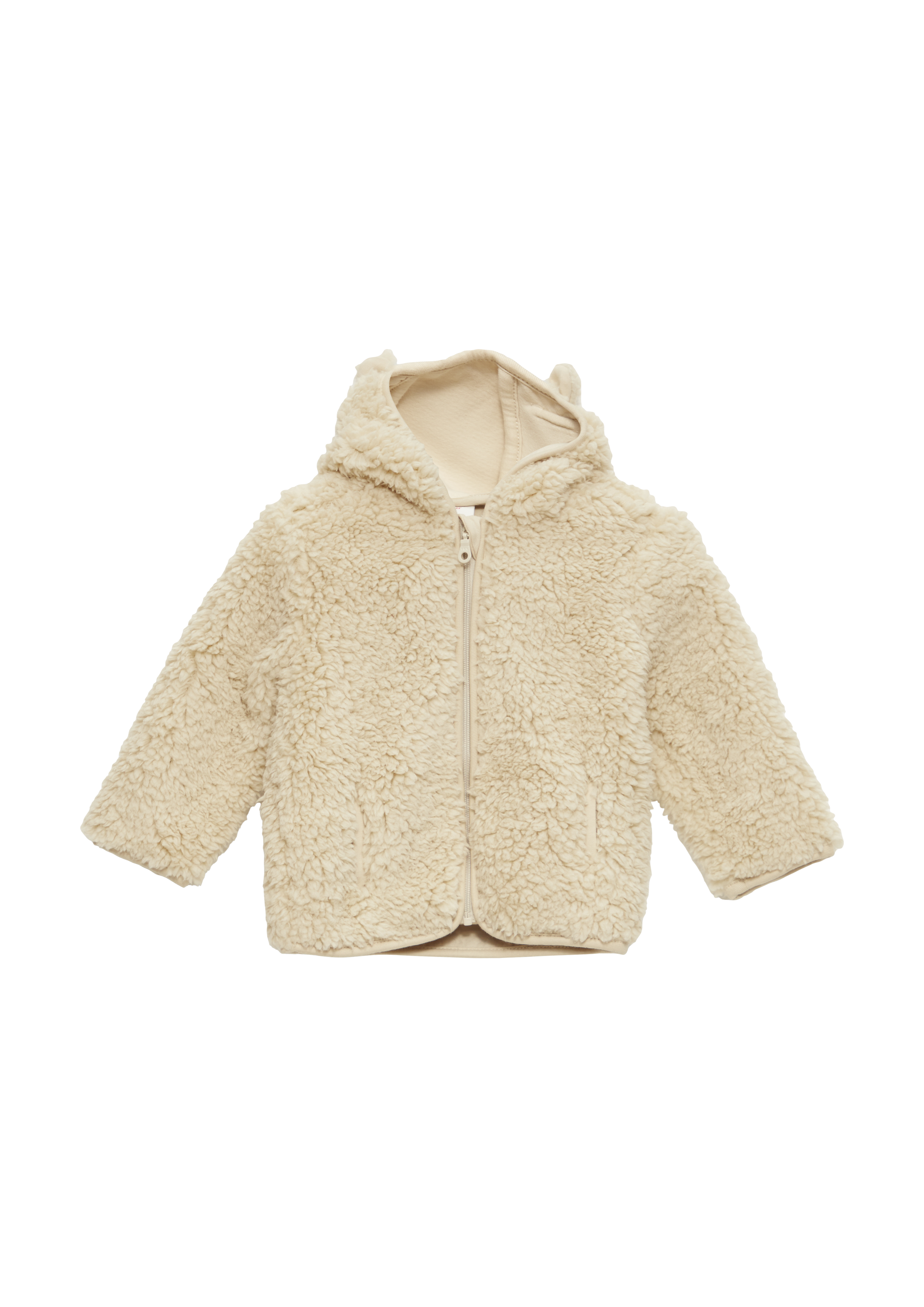 s.Oliver - Teddyplüsch-Jacke mit Öhrchen, Babys, Beige