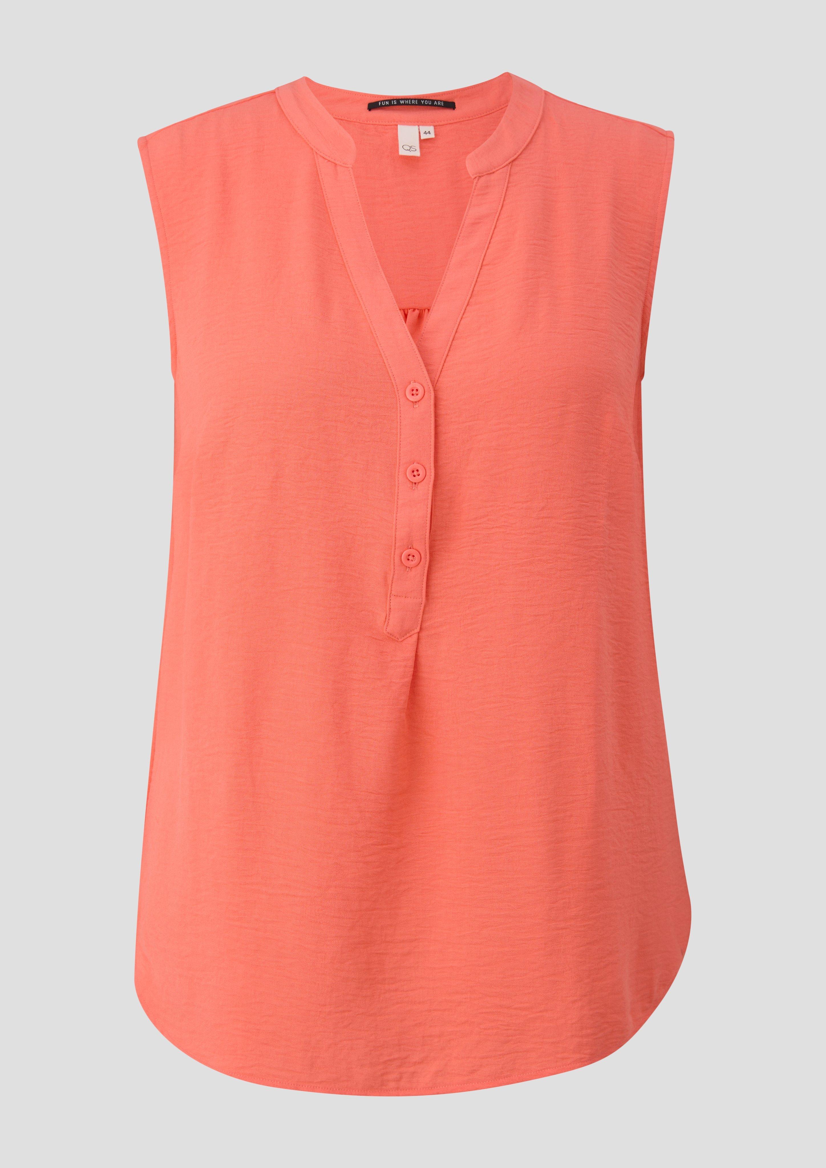 QS - Ärmellose Bluse, Damen, Orange