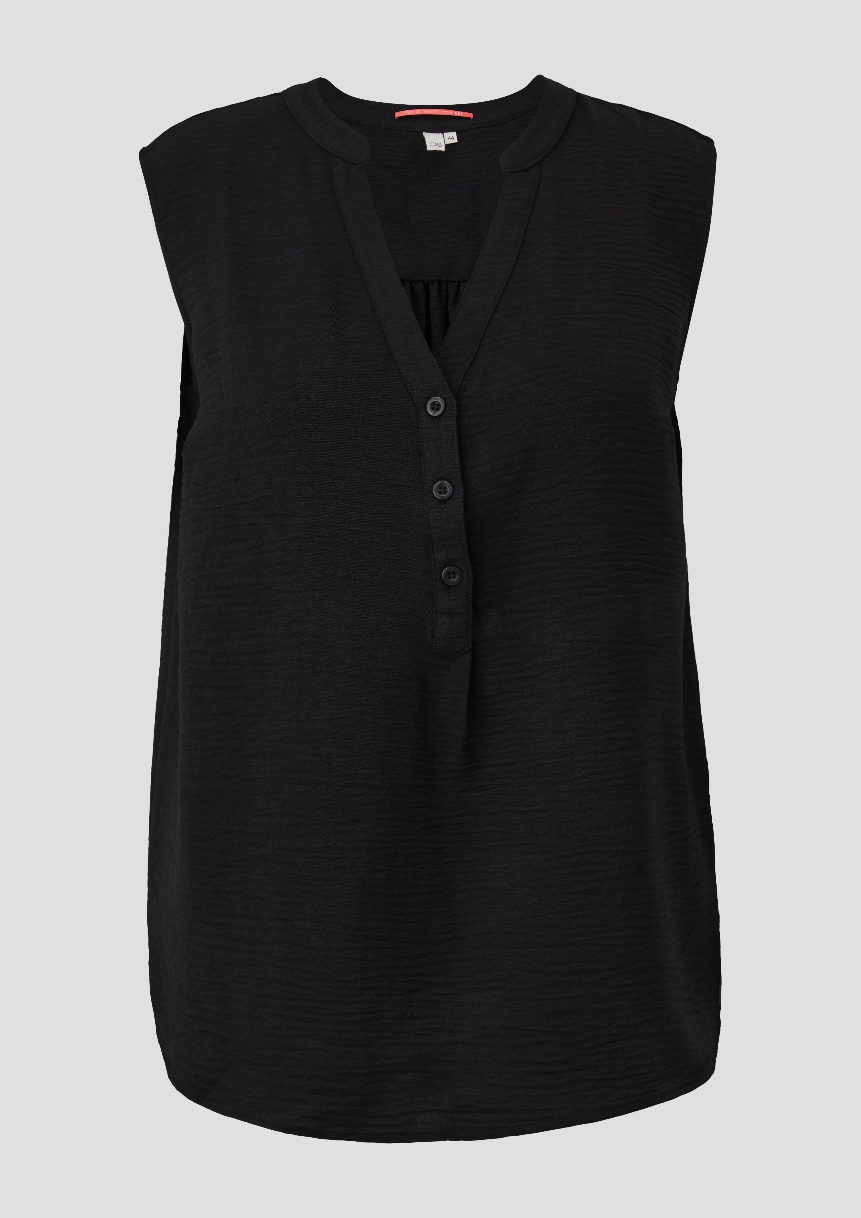 QS - Ärmellose Bluse, Damen, schwarz