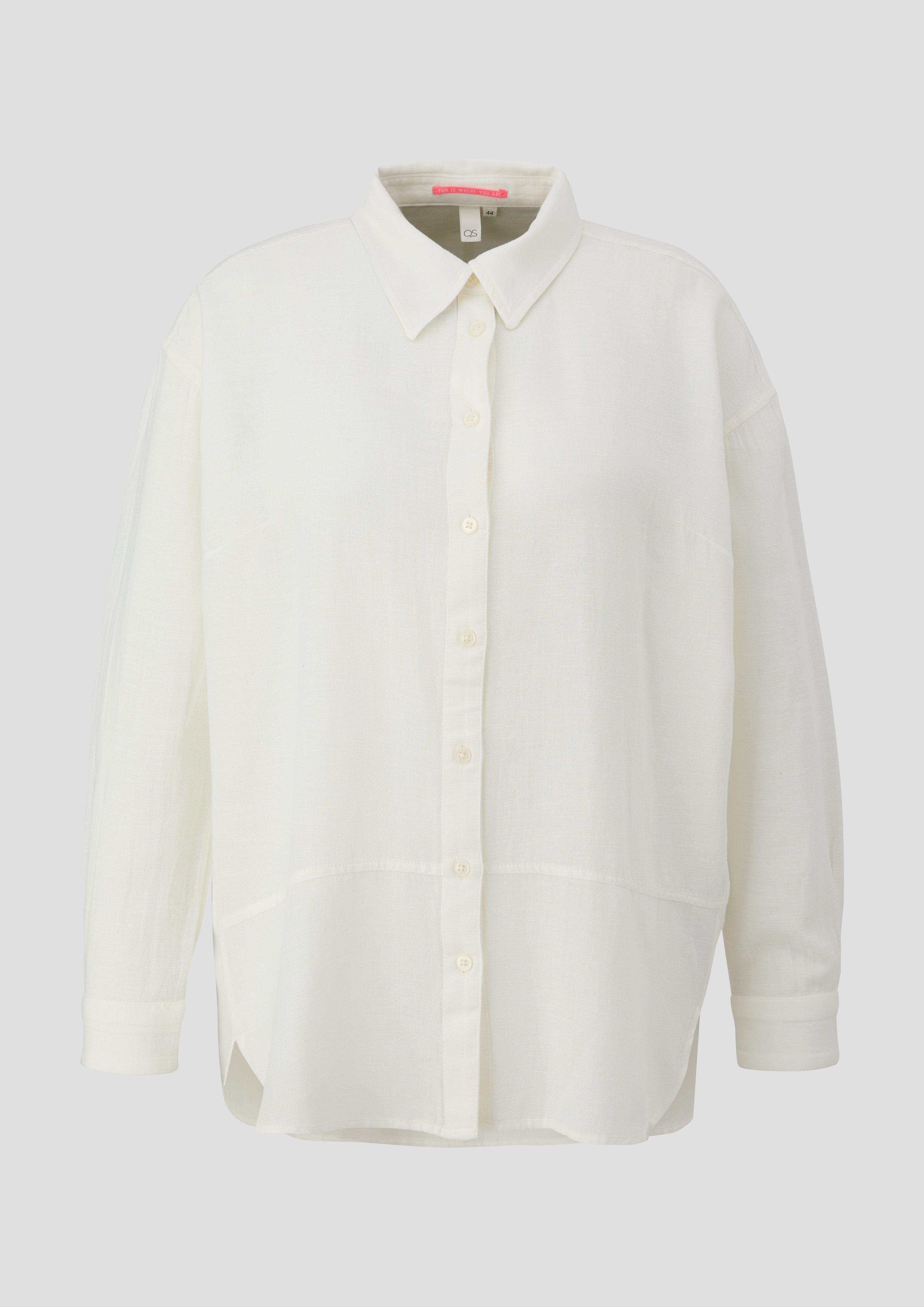 QS - Oversized Bluse aus Viskosemix, Damen, creme