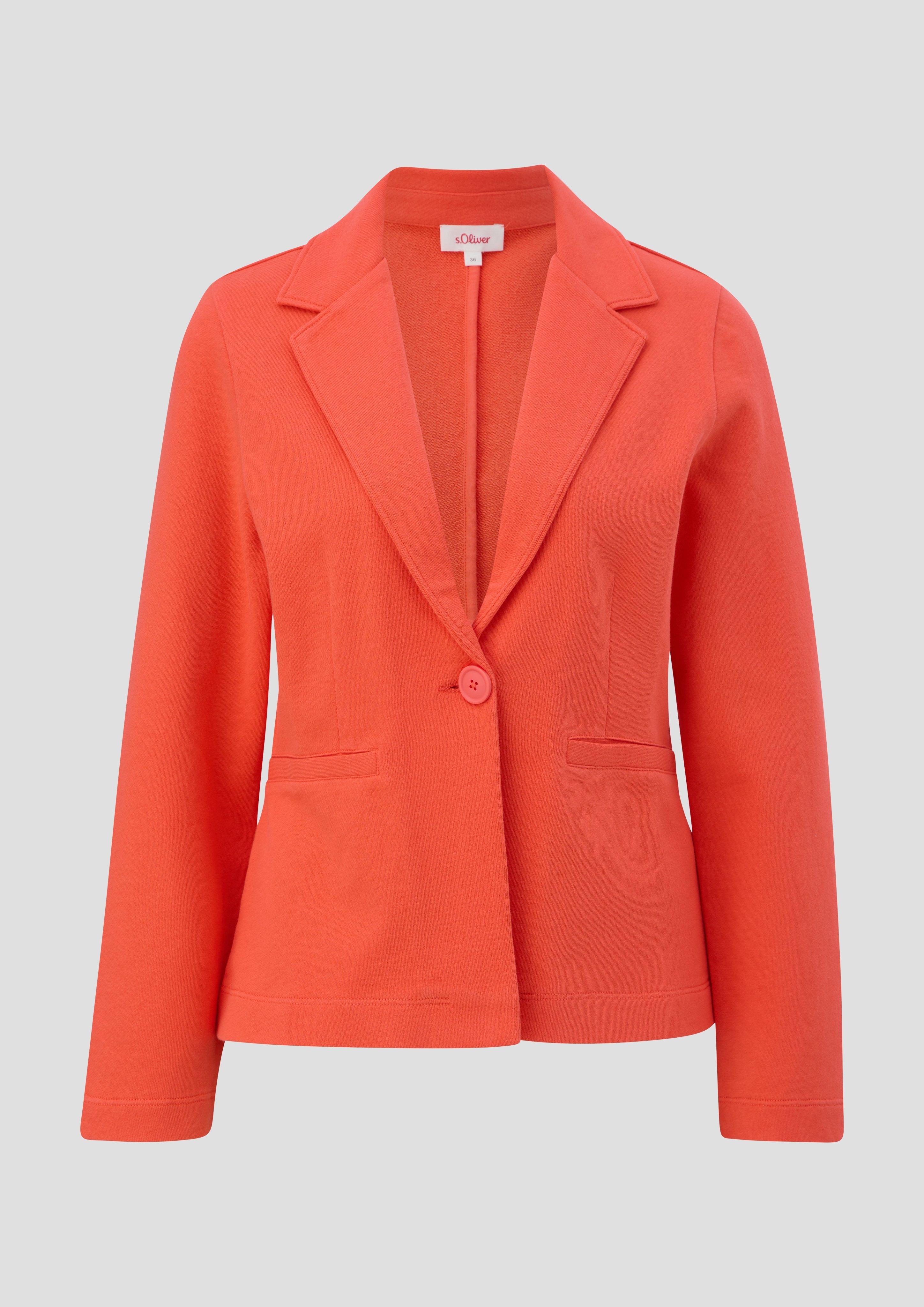 s.Oliver - Sweatblazer aus reiner Baumwolle, Damen, Orange