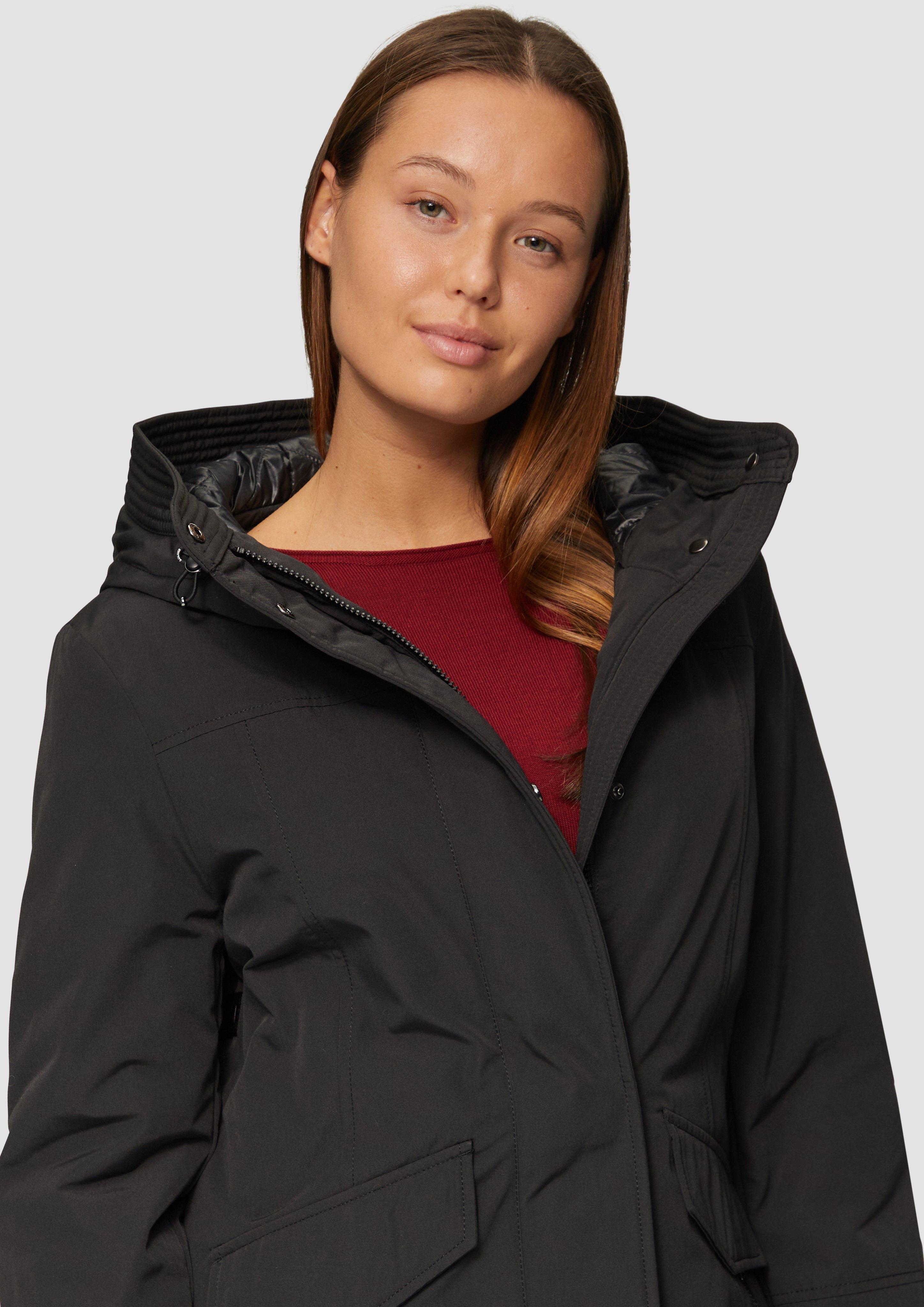 Sportive Jacke mit leichter Wattierung und Logo-Tape - schwarz | s.Oliver