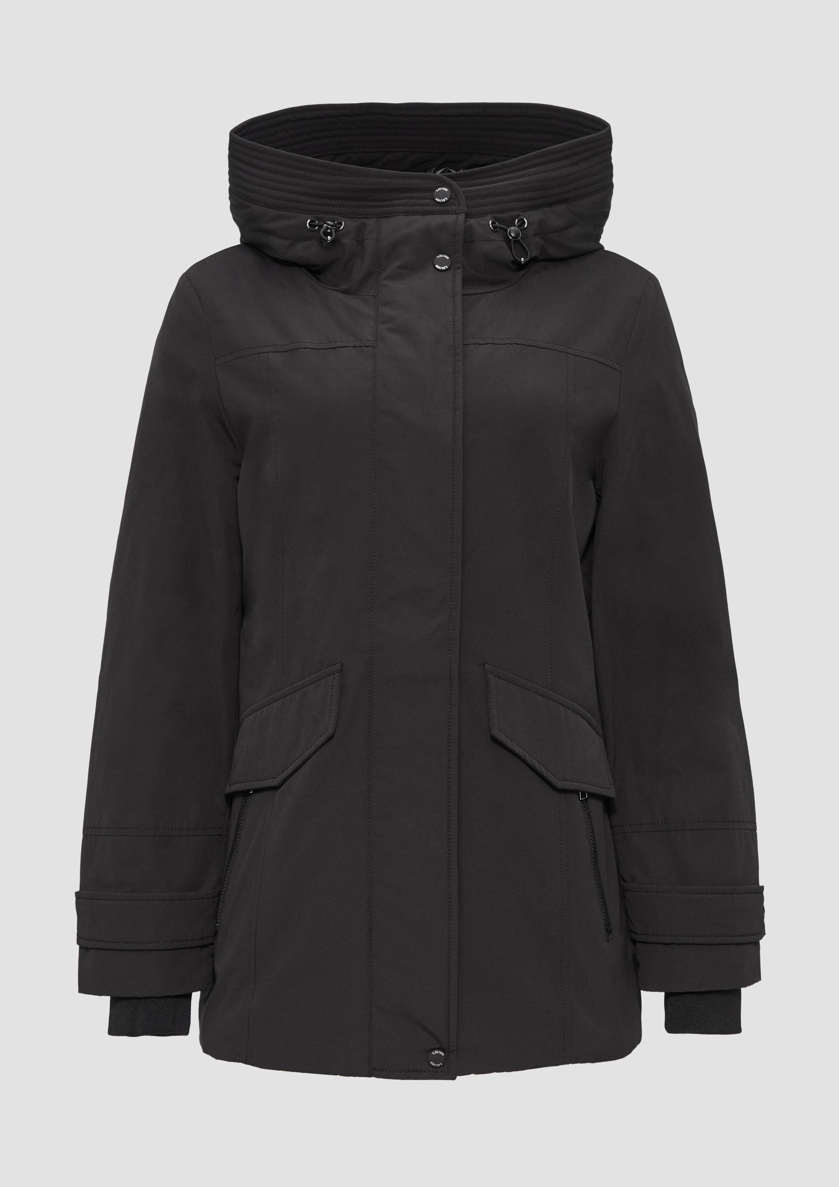 Thumbnail - s.Oliver - Sportive Jacke mit leichter Wattierung und Logo-Tape, Damen, schwarz