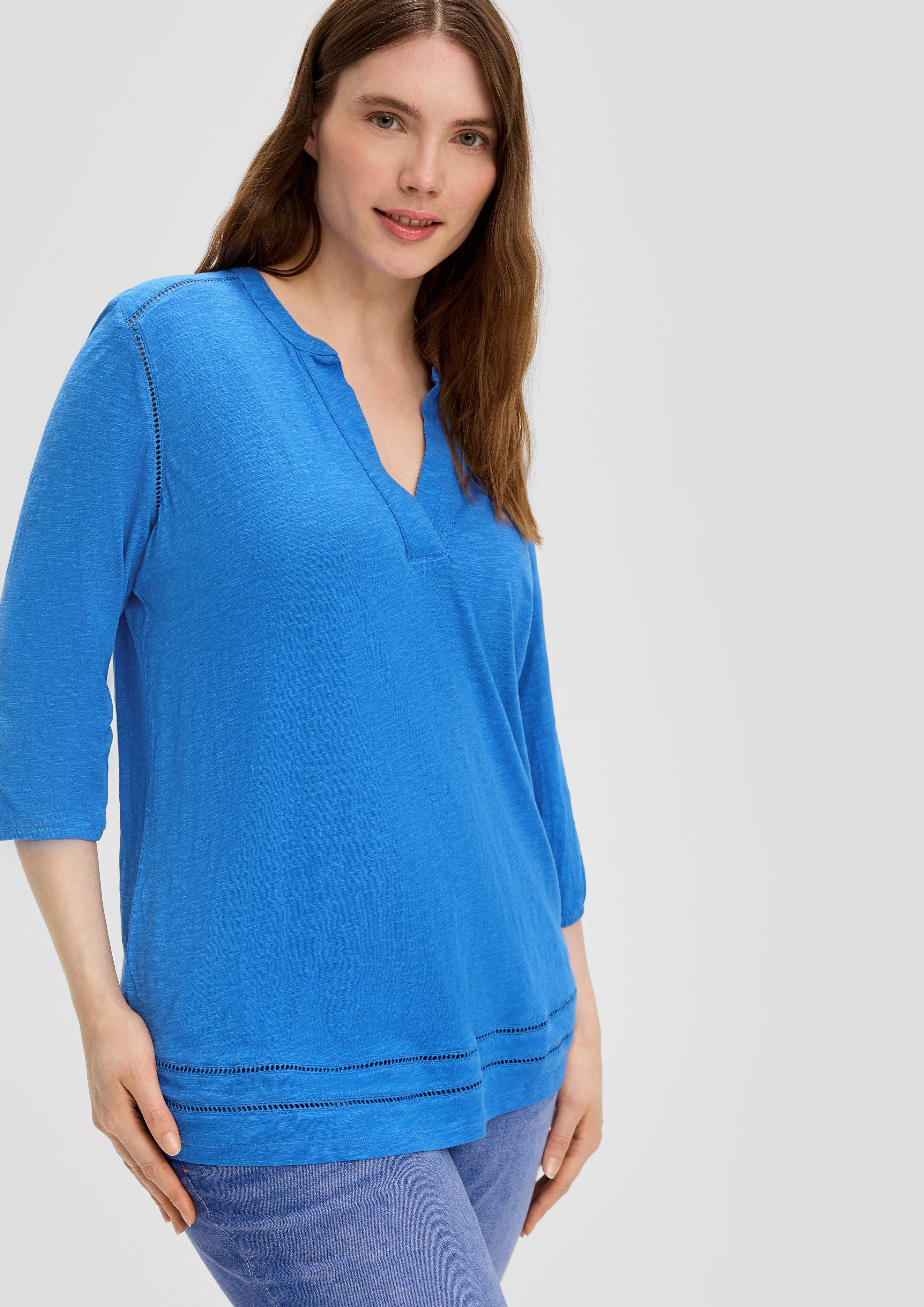 S.Oliver 3/4-Arm-Bluse aus Viskosestretch