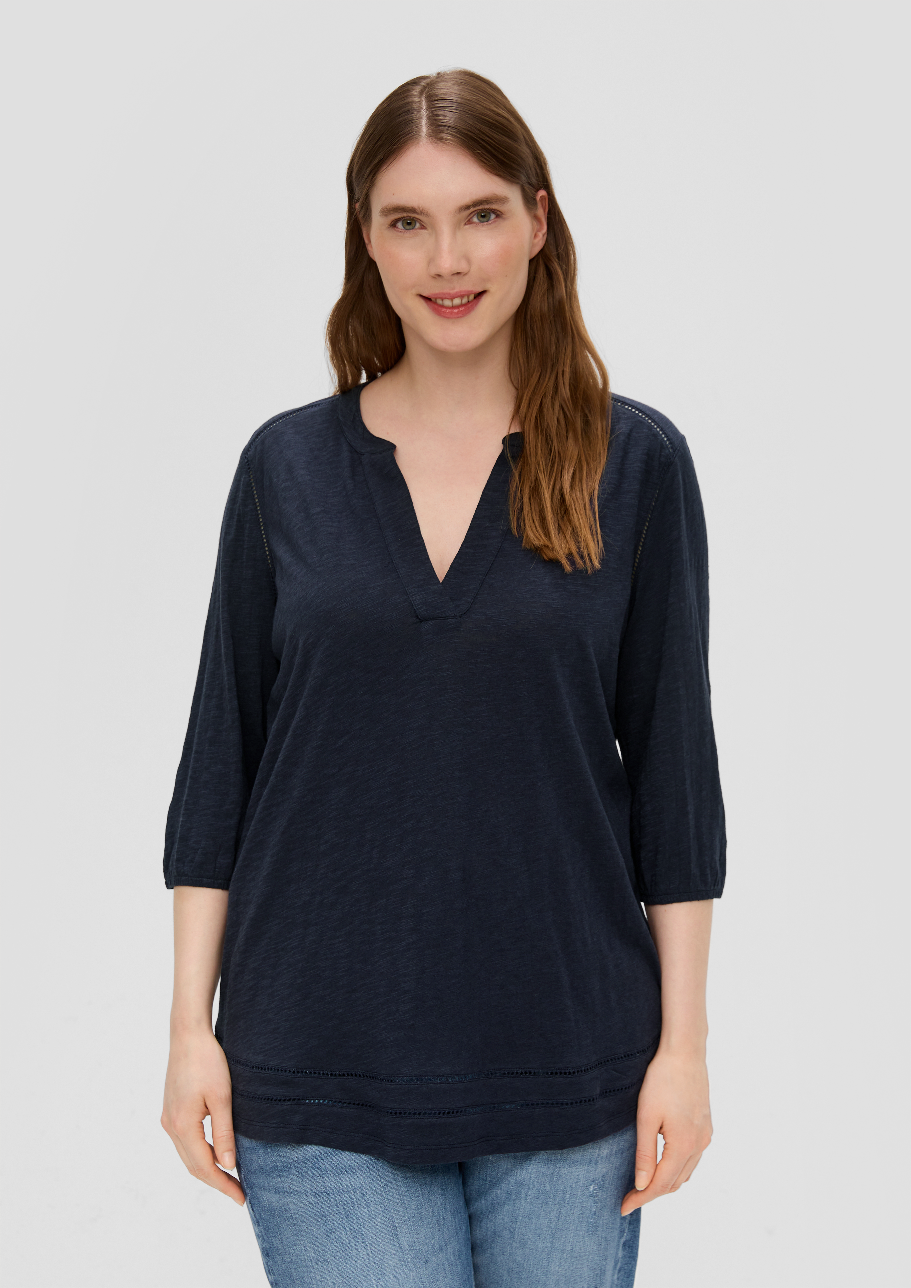 S.Oliver 3/4-Arm-Bluse aus Viskosestretch