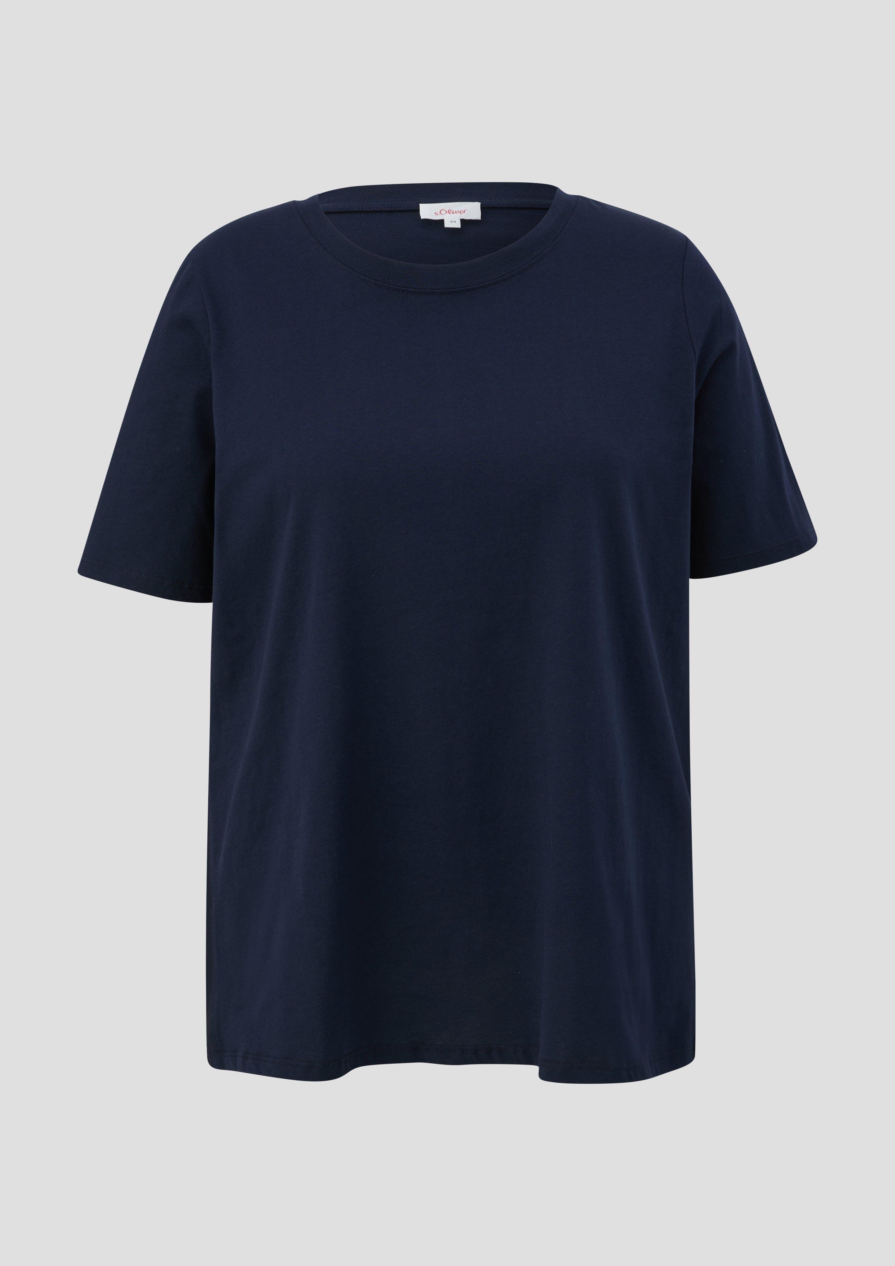 s.Oliver - T-Shirt mit Plisseefalten am Rücken, Damen, blau