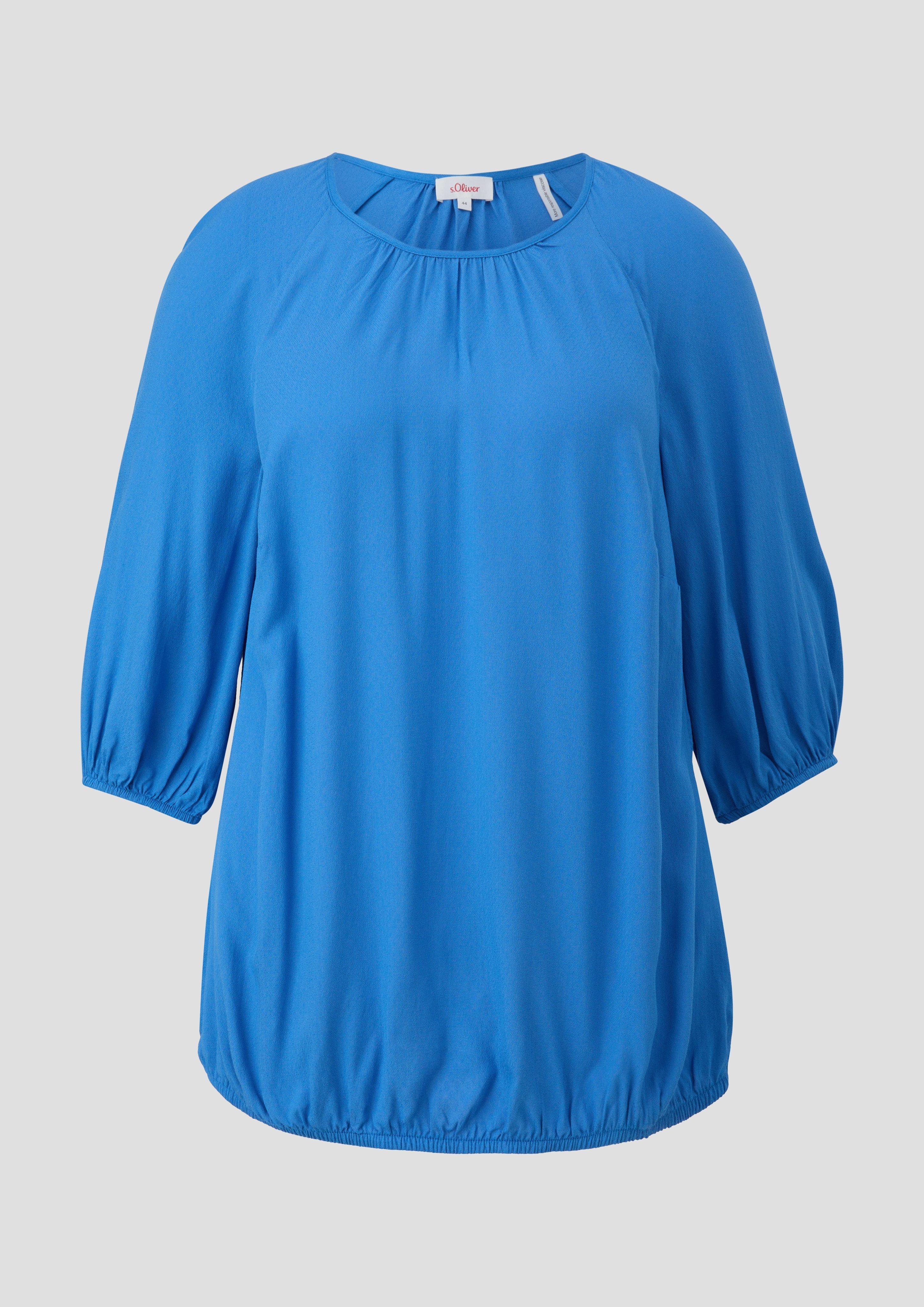 Thumbnail - s.Oliver - Viskosebluse in O-Shape, Damen, blau