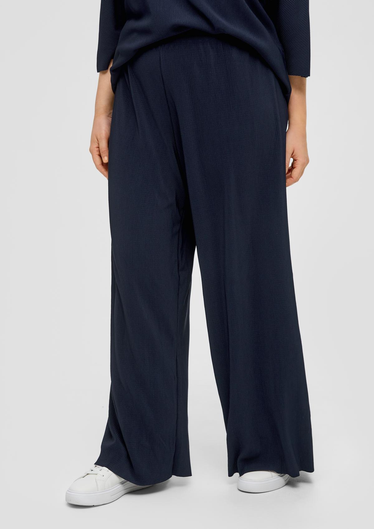 s.Oliver Wide, pleated trousers made of jersey
