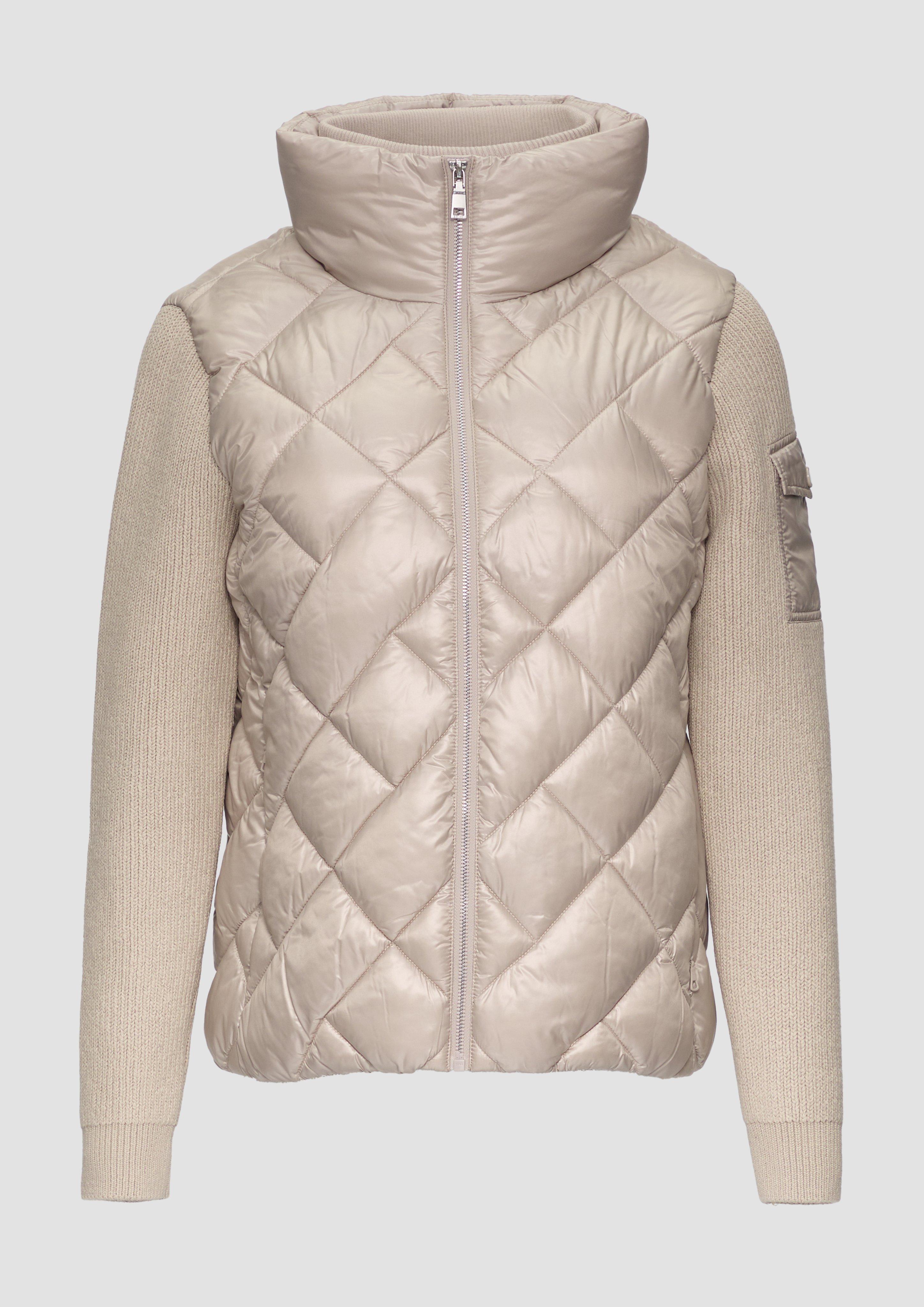 s.Oliver - Leichte Steppjacke mit gestrickten Ärmeln, Damen, Beige