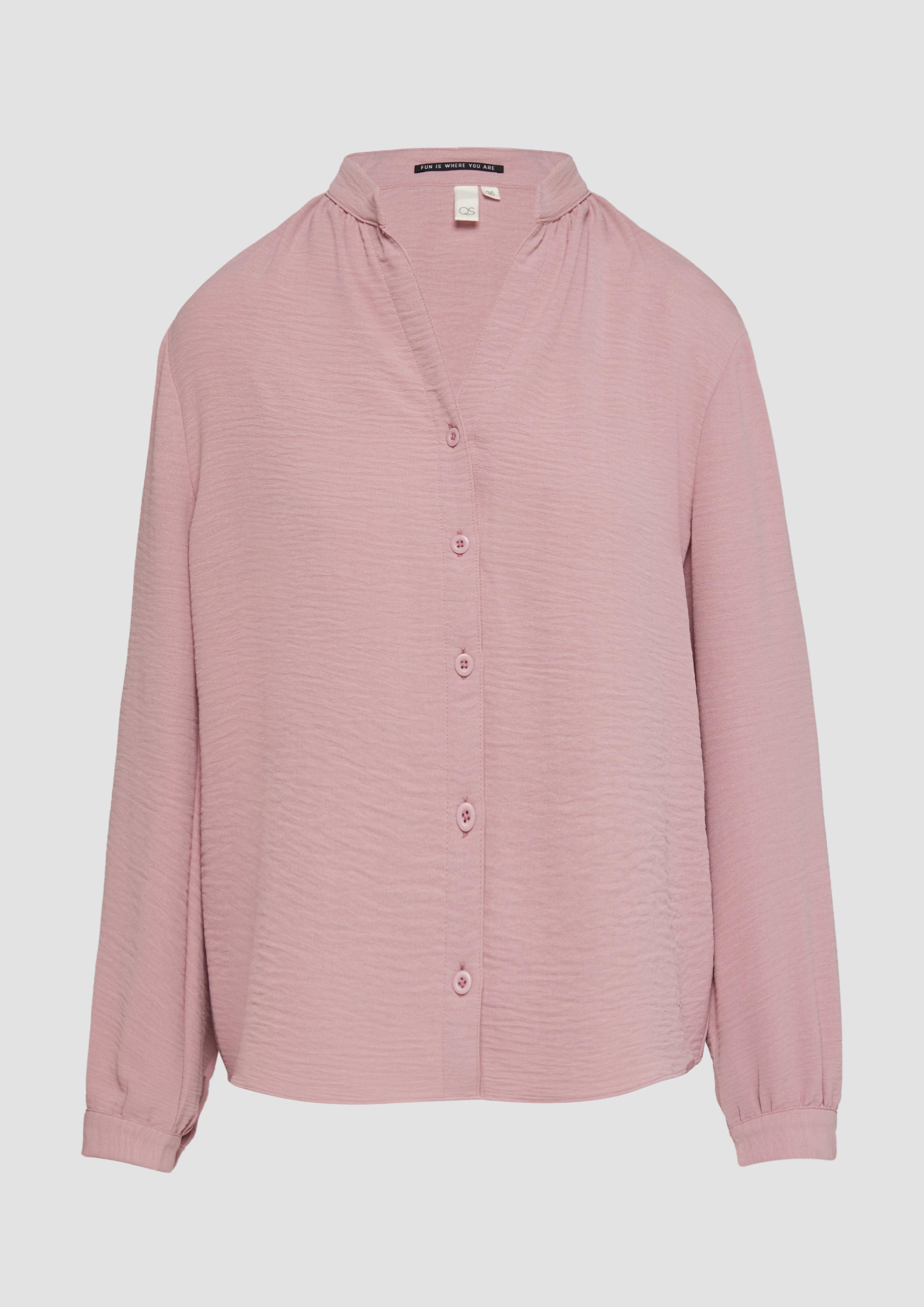 QS - Durchgeknöpfte Bluse aus Crêpe, Damen, Rosa