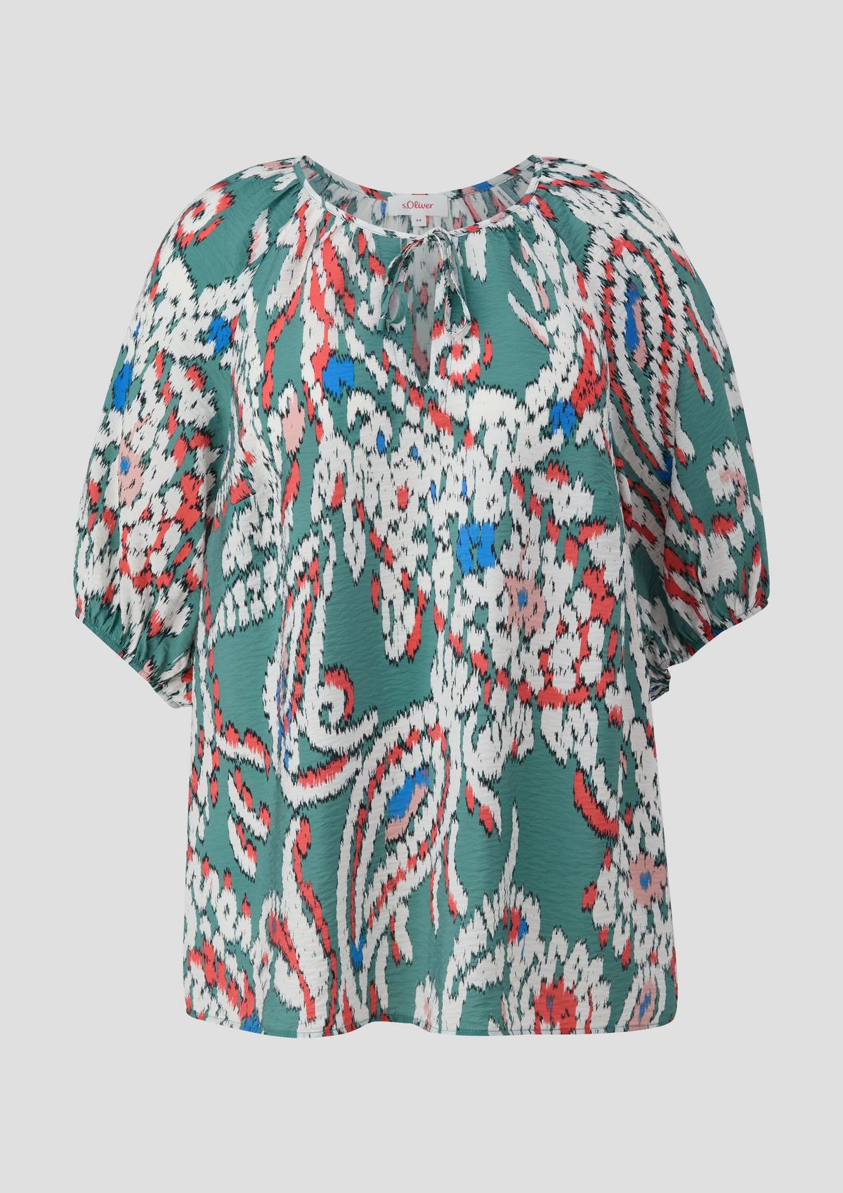 s.Oliver Short sleeve patterned blouse in a viscose blend