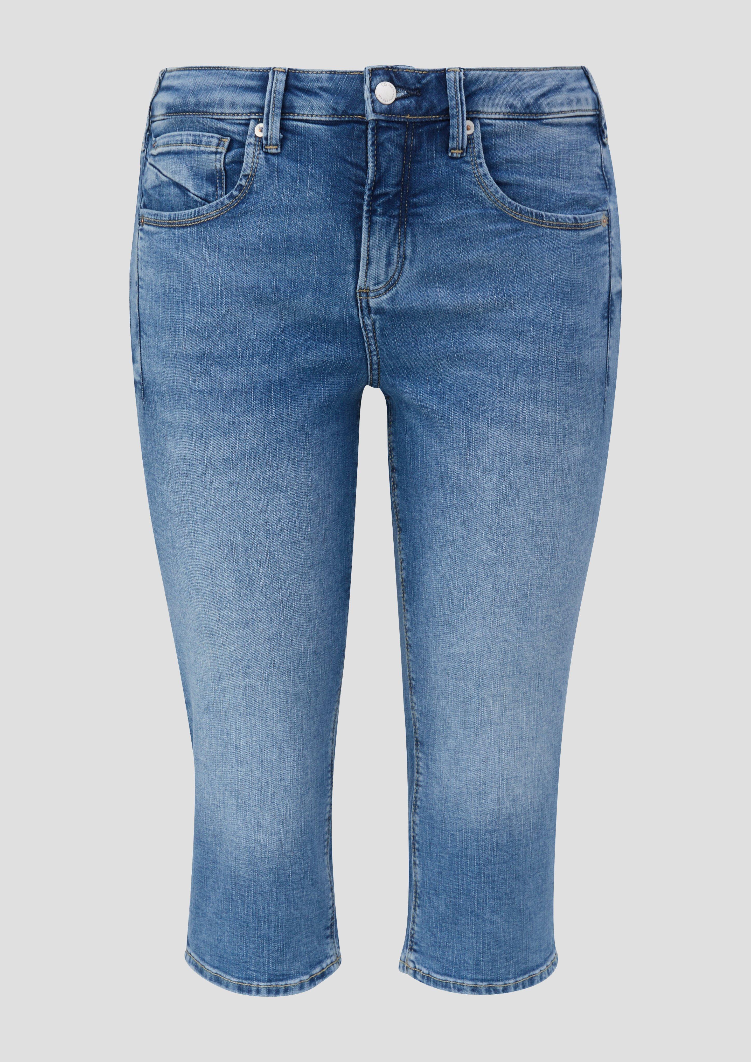 QS - Capri-Jeans Catie / Slim Fit / Mid Rise / Slim Leg, Damen, blau