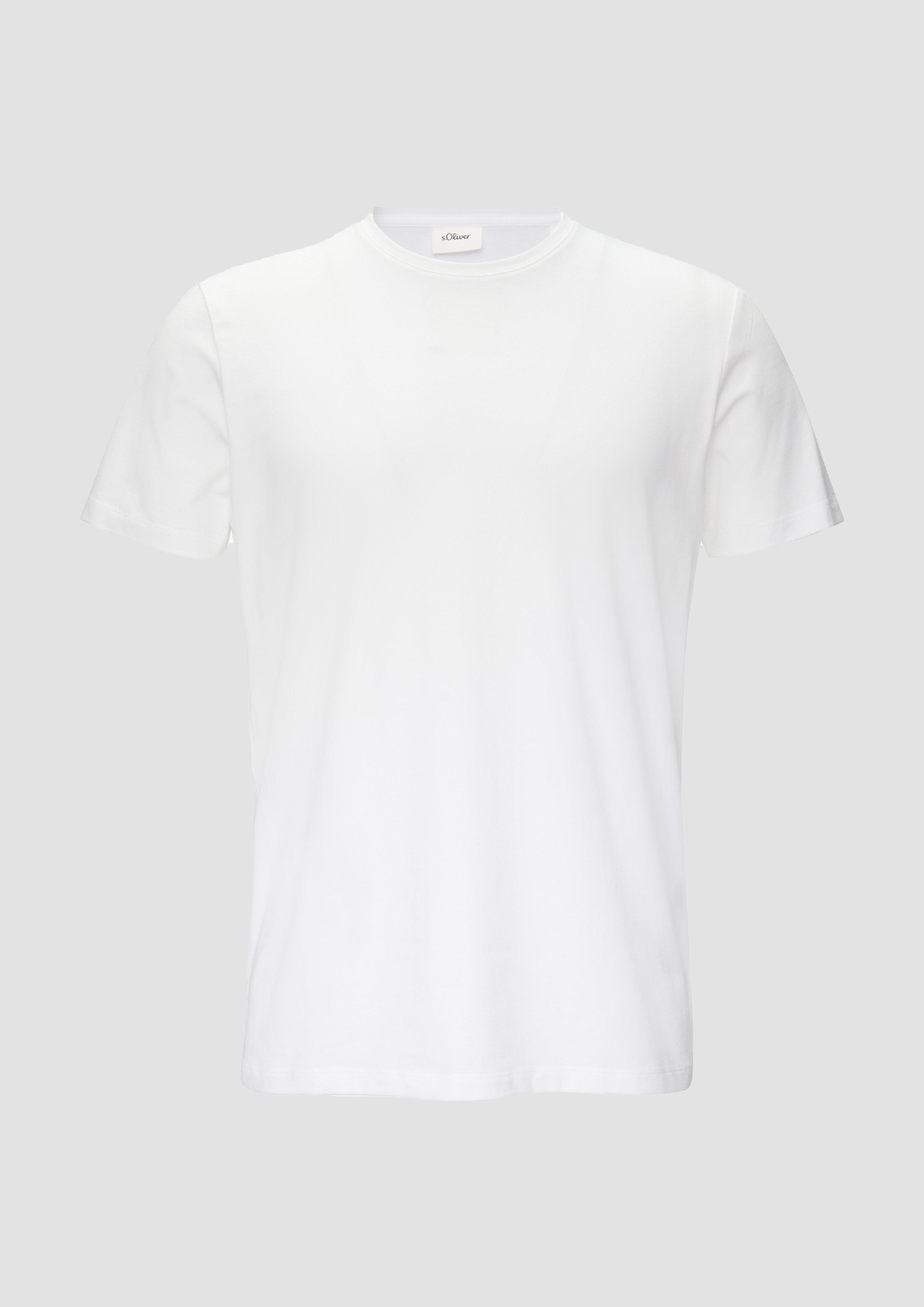 s.Oliver - T-Shirt aus Baumwollstretch, Herren, weiß