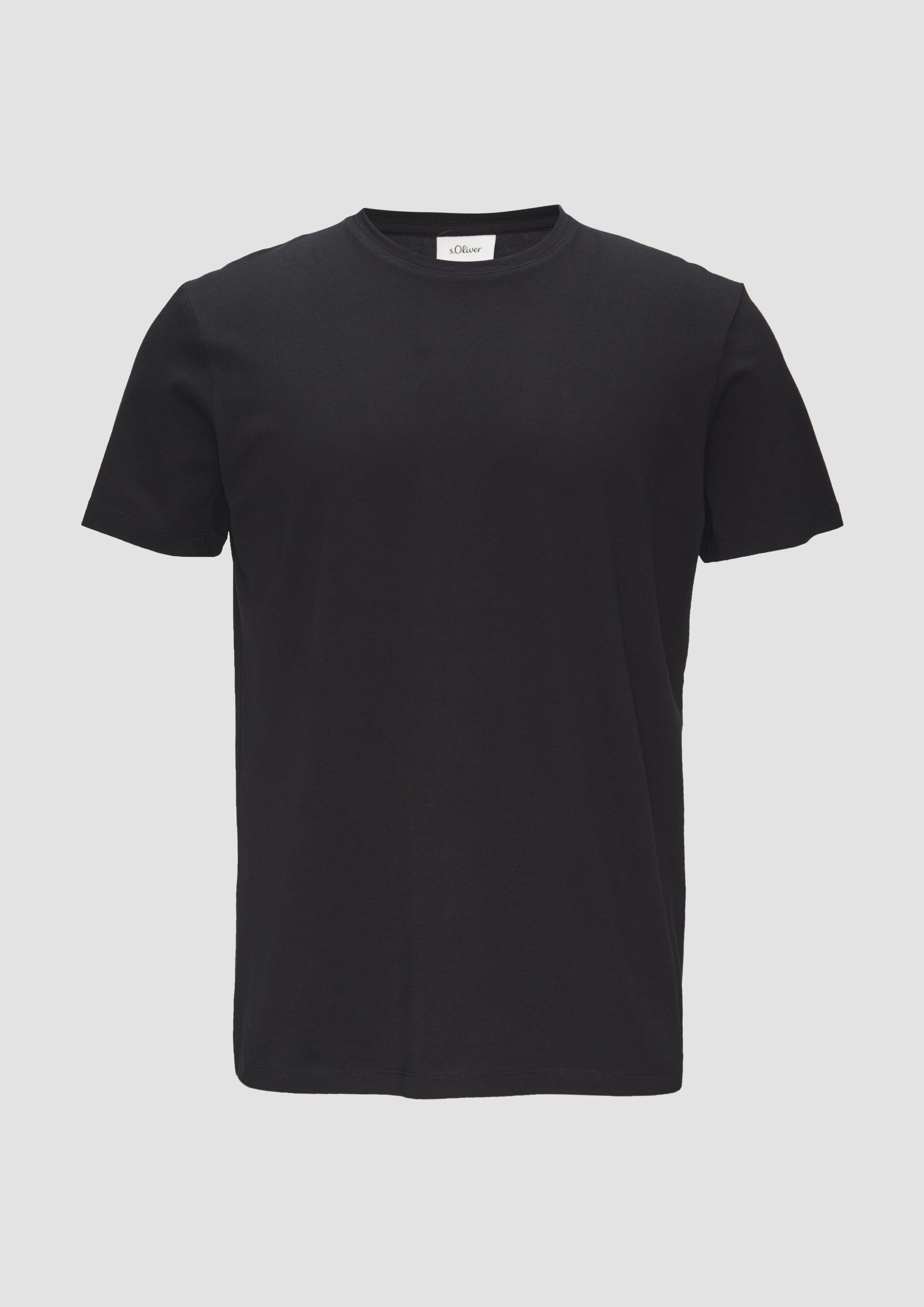 s.Oliver - T-Shirt aus Baumwollstretch, Herren, schwarz