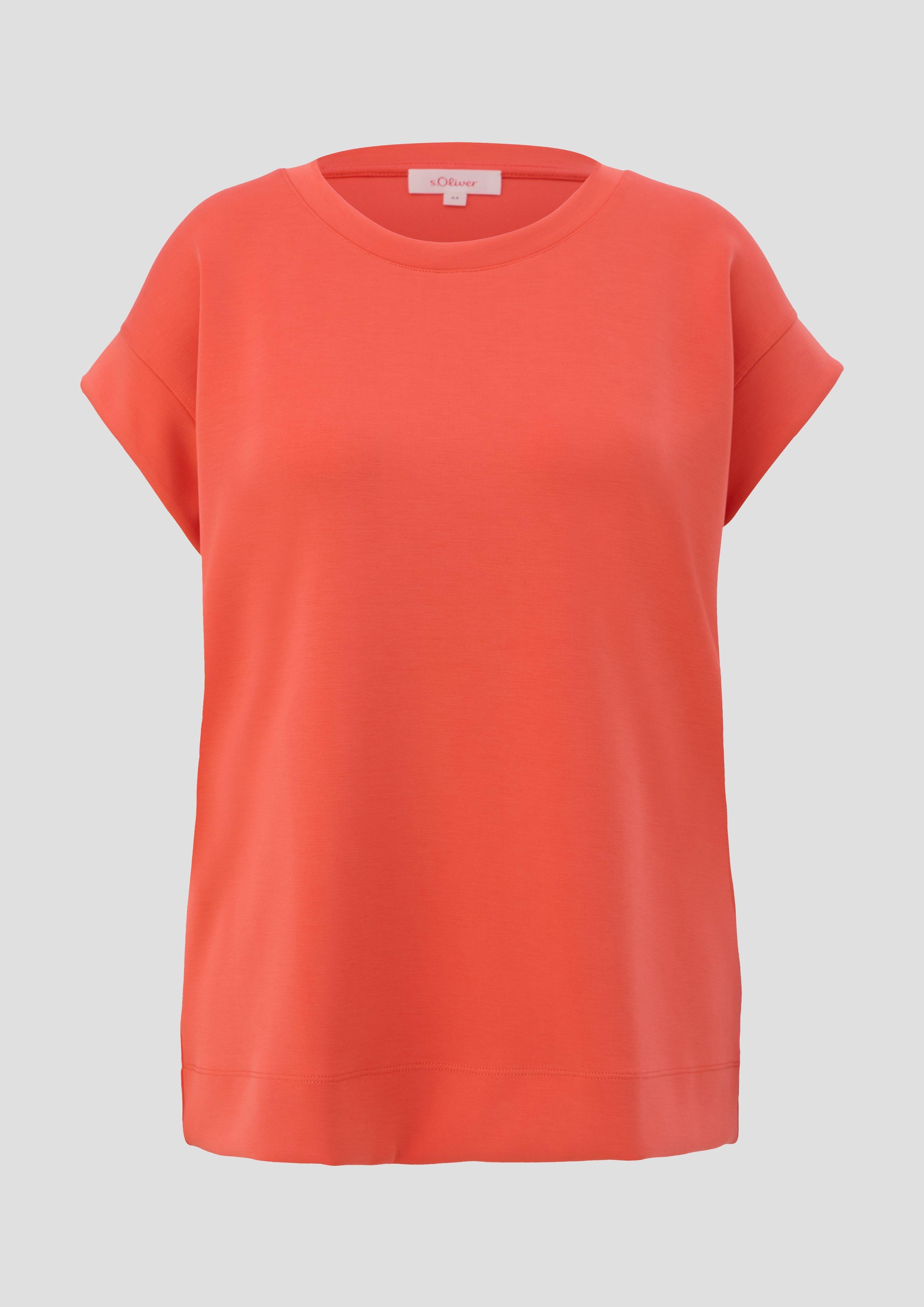 s.Oliver - T-Shirt aus Scuba, Damen, Orange