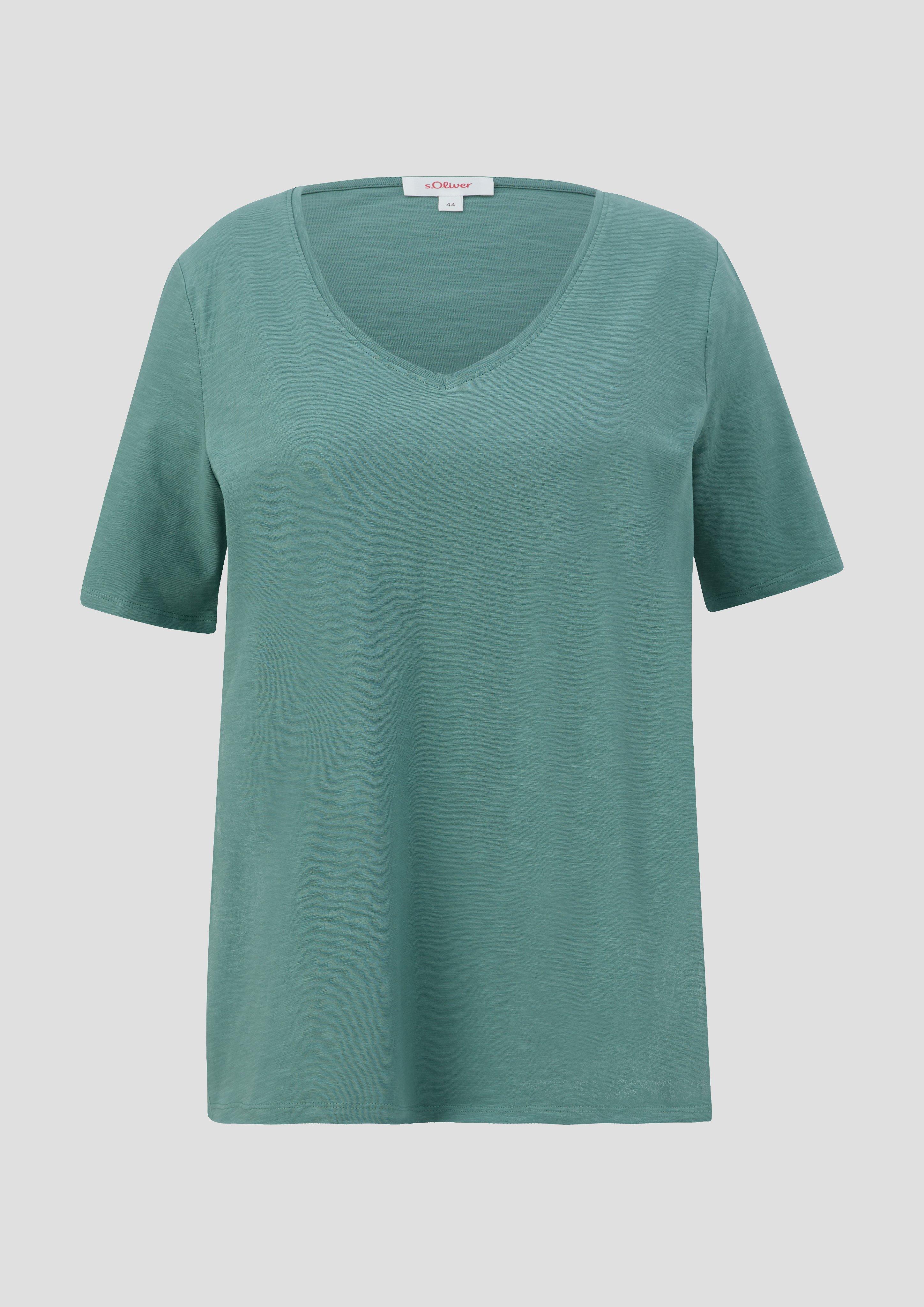 s.Oliver T-Shirt mit V-Ausschnitt