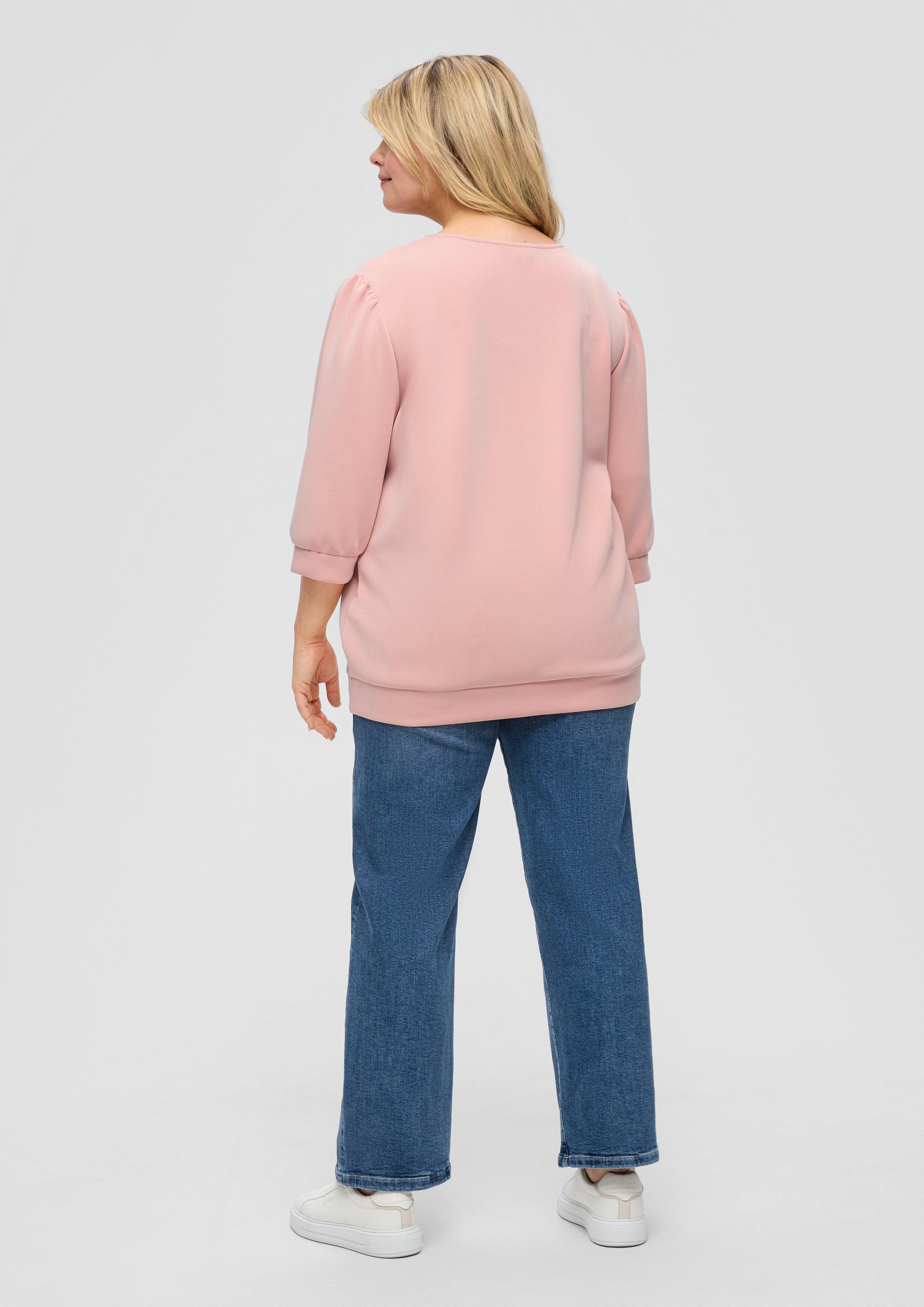 Sweat-shirt à Manches Courtes S.Oliver Pour Femme - Tissu Scuba, Coupe Confortable - Pour Quotidien, Sport, Décontracté