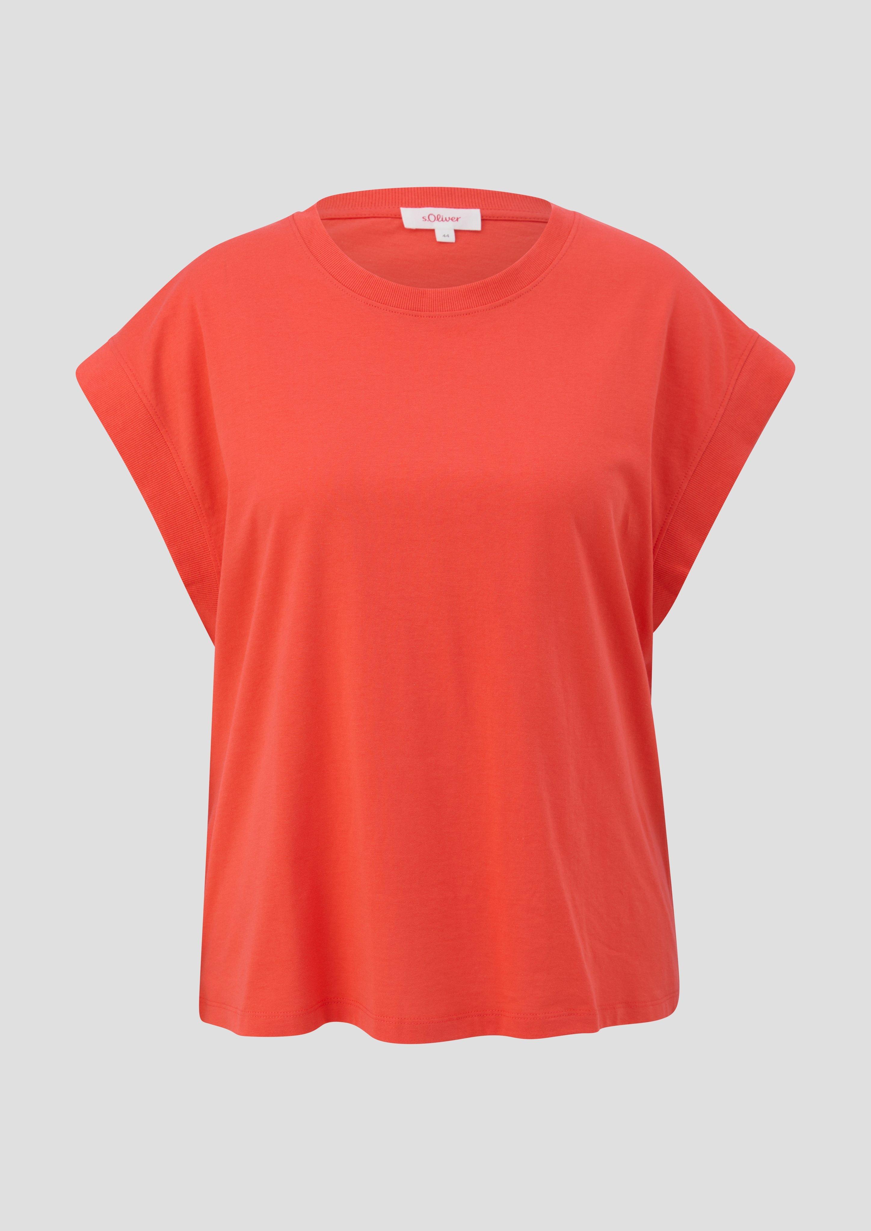 s.Oliver - T-Shirt aus reiner Baumwolle, Damen, Orange