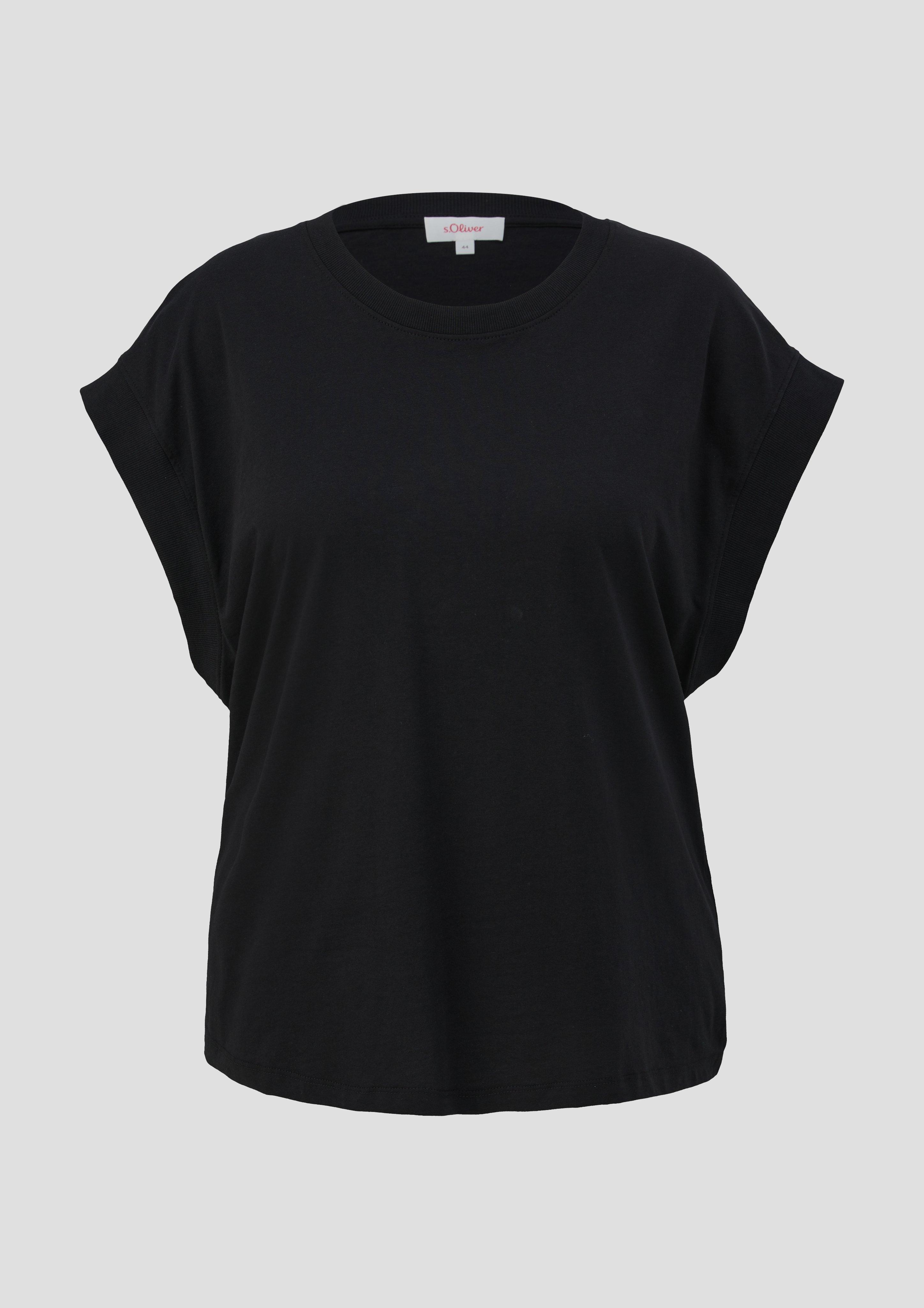 s.Oliver - T-Shirt aus reiner Baumwolle, Damen, schwarz