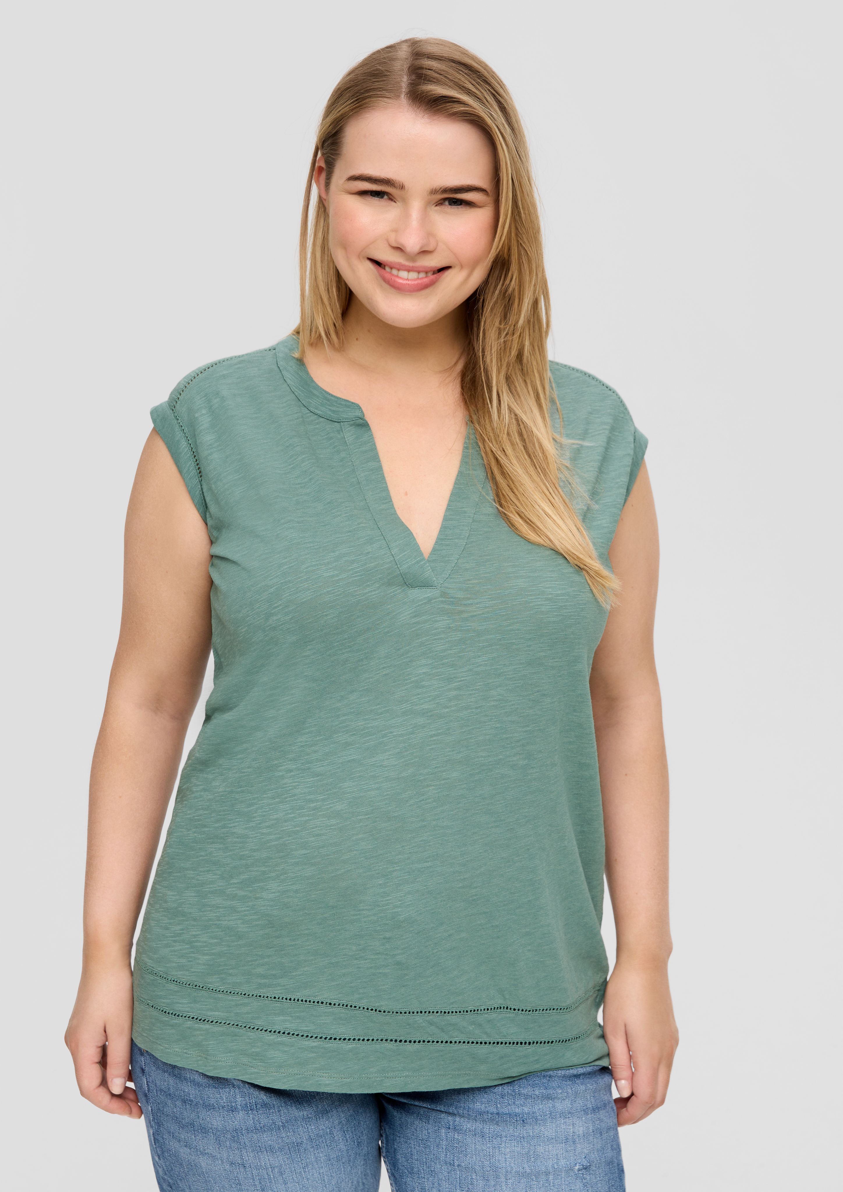 S.Oliver Relaxed-Fit-Shirt mit Spitzen-Details