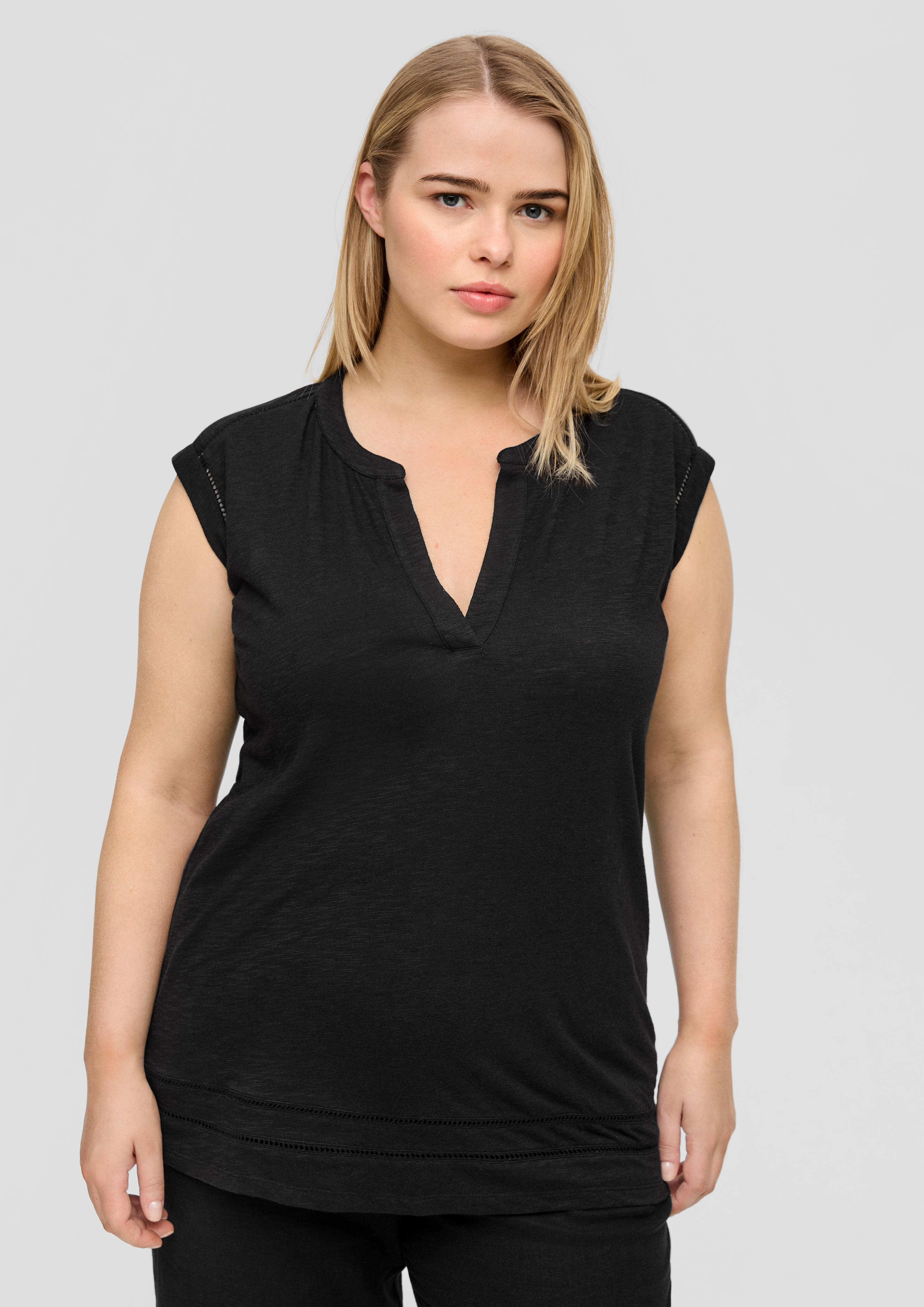 S.Oliver Relaxed-Fit-Shirt mit Spitzen-Details