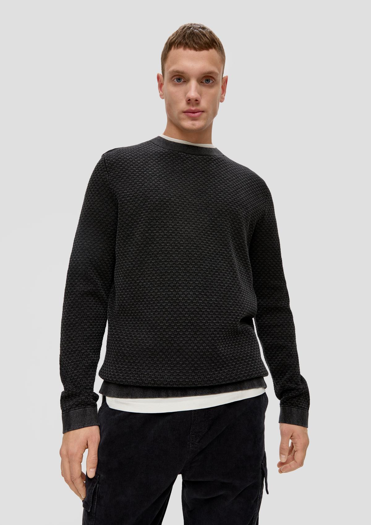 s.Oliver Knitted jumper with a garment wash