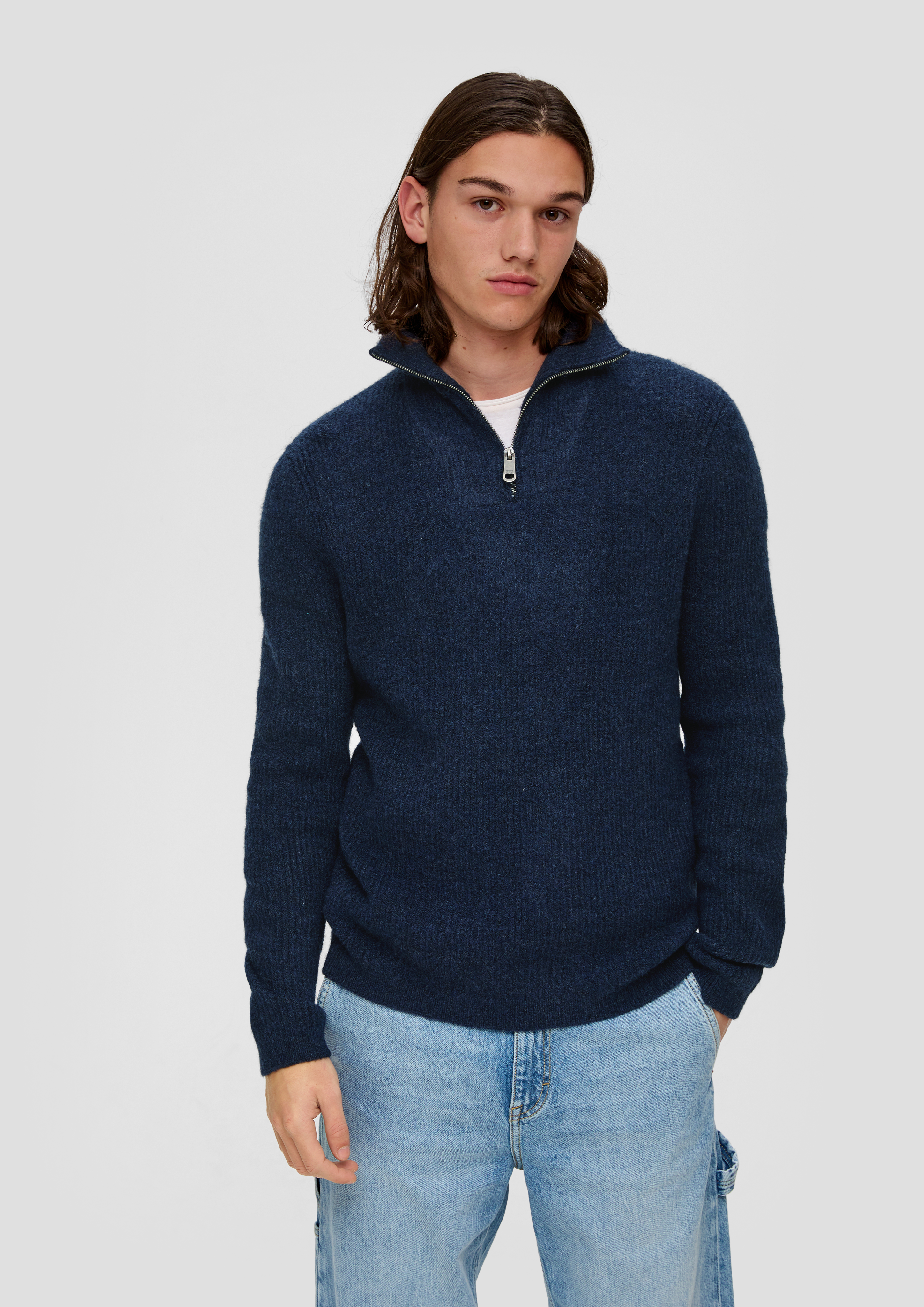 S.Oliver Strickpullover mit Reißverschluss