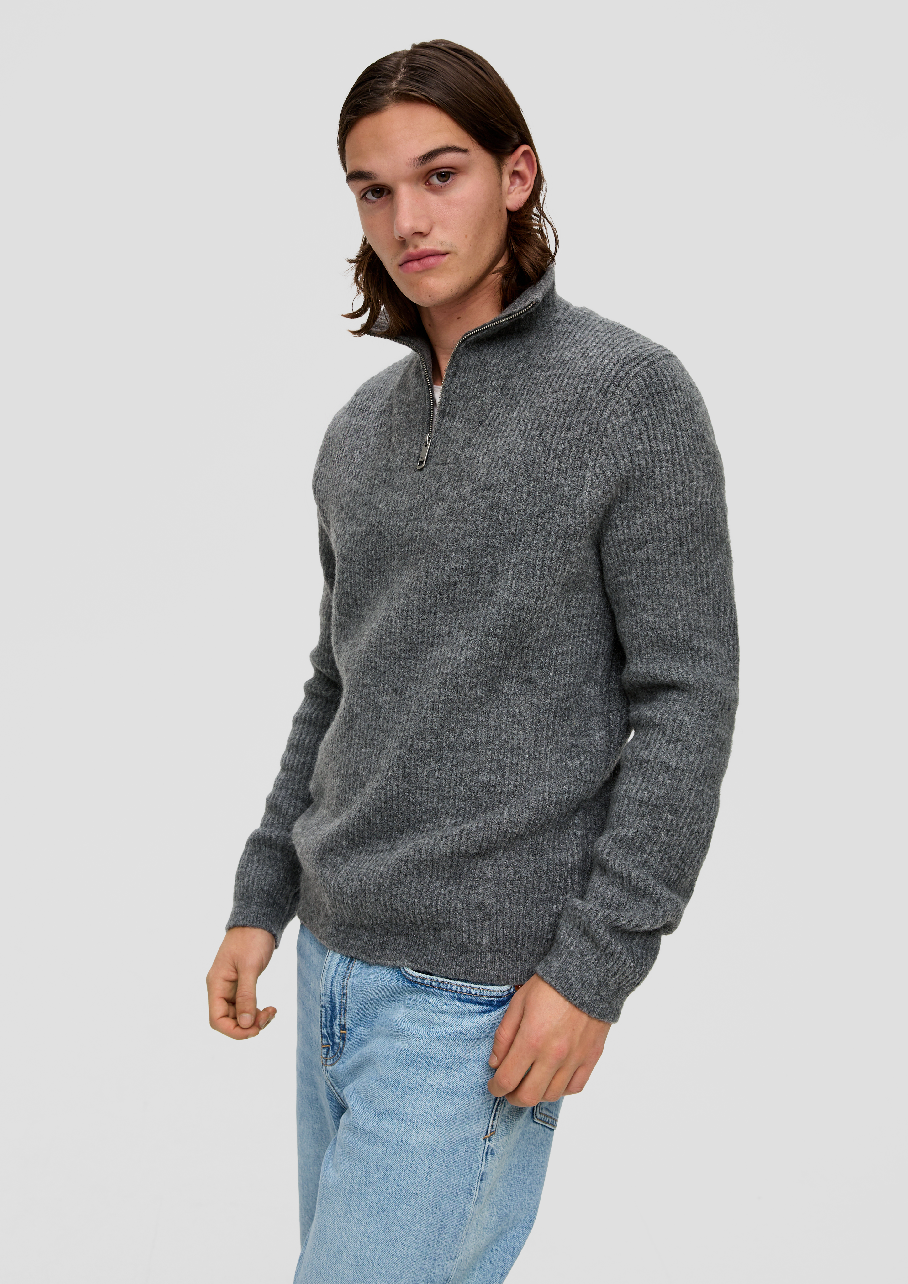 S.Oliver Strickpullover mit Reißverschluss