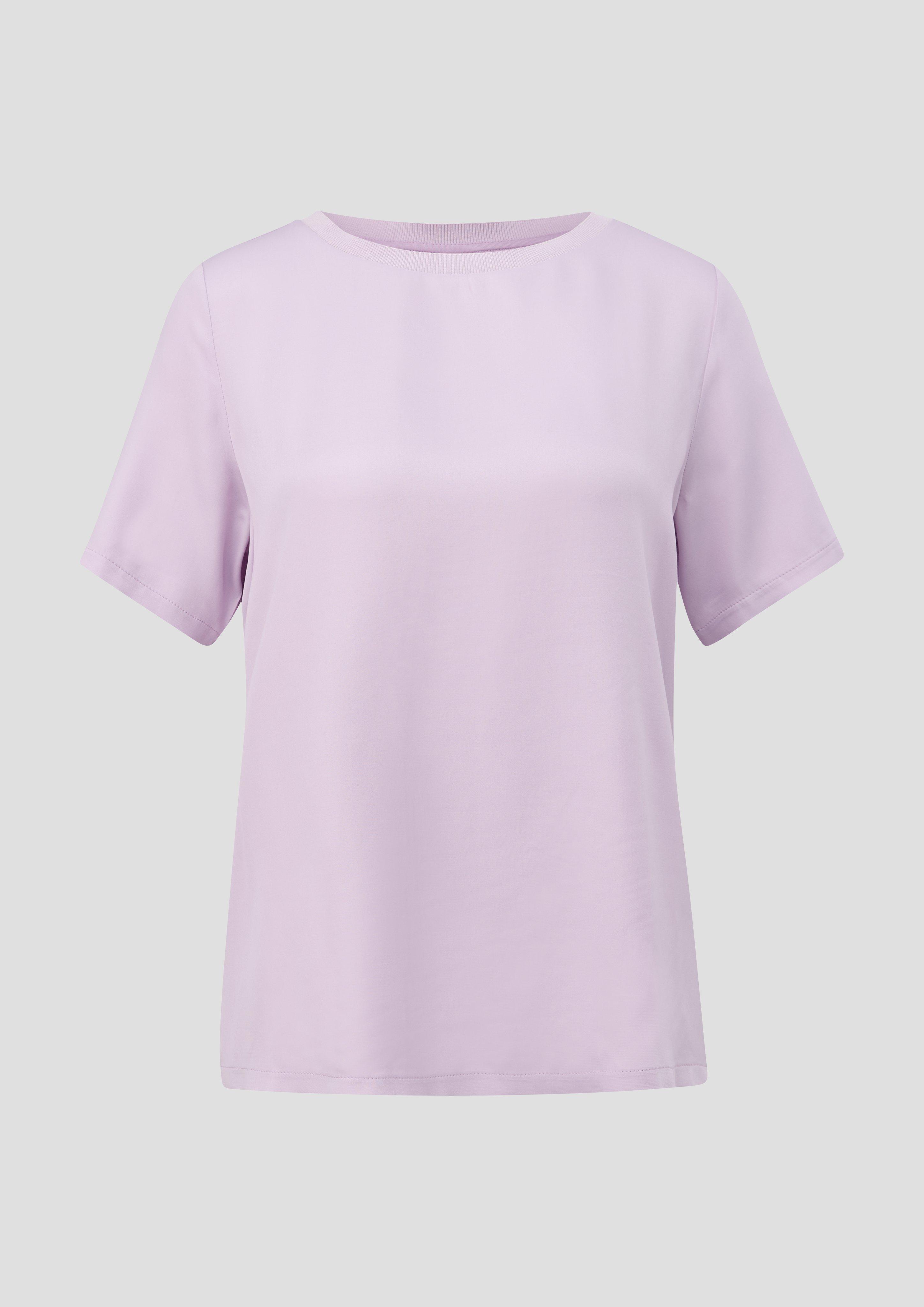 s.Oliver - Schimmerndes T-Shirt aus Viskose im Fabricmix, Damen, lila