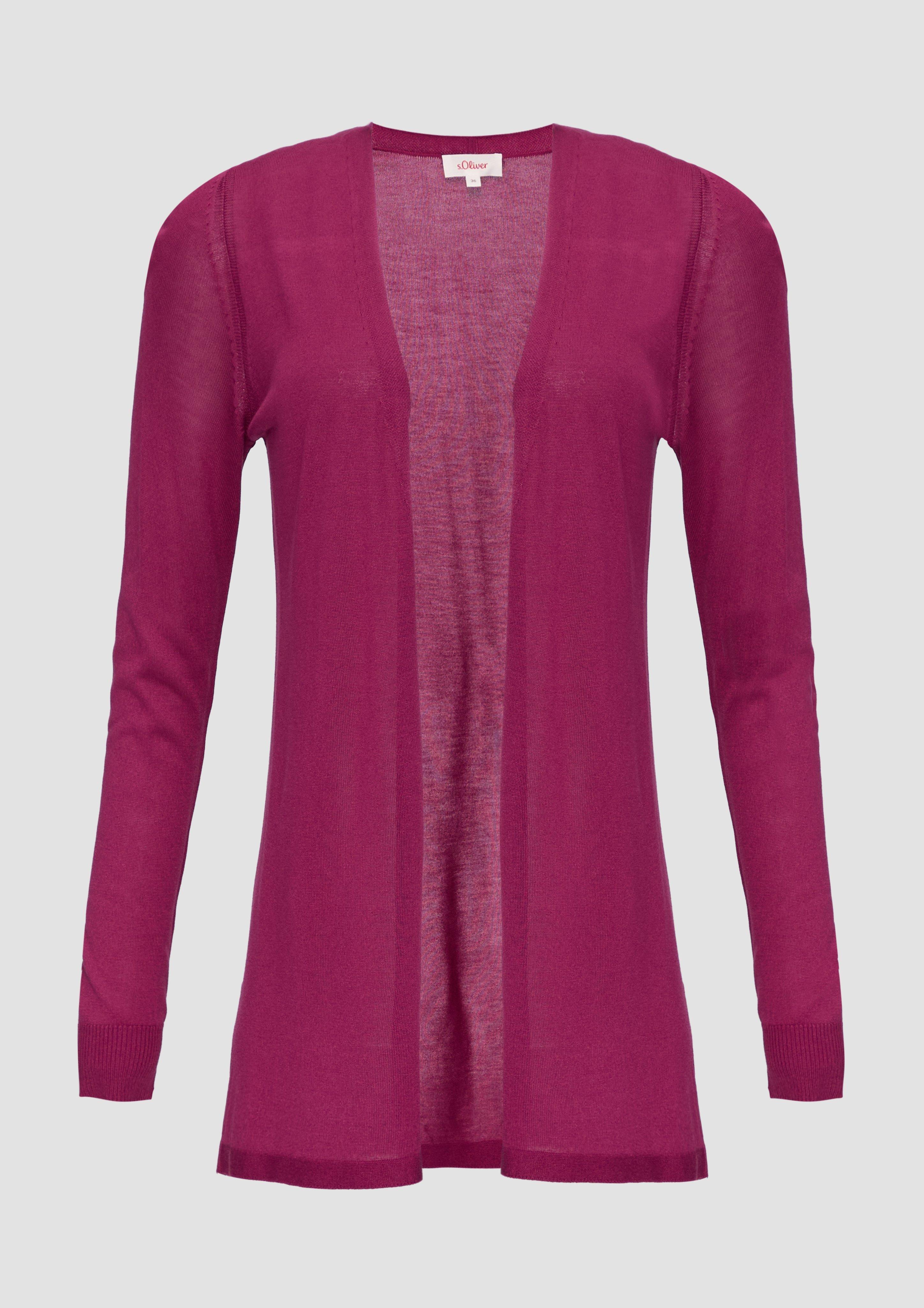 s.Oliver - Feinstrick-Cardigan aus reiner Viskose, Damen, Rosa