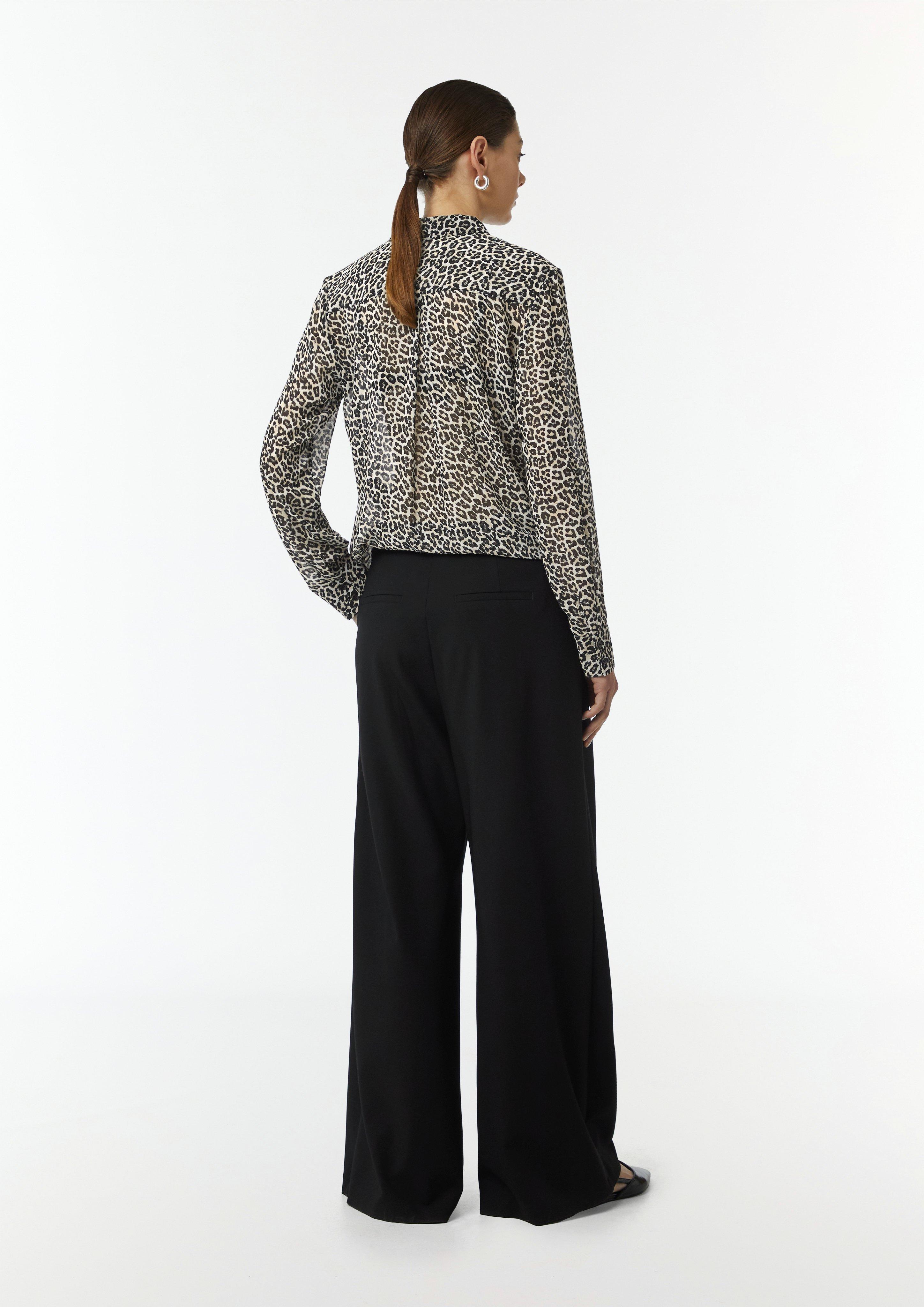 Long chiffon blouse with a leopard print - beige | Comma Long chiffon blouse with a leopard print - beige | Comma