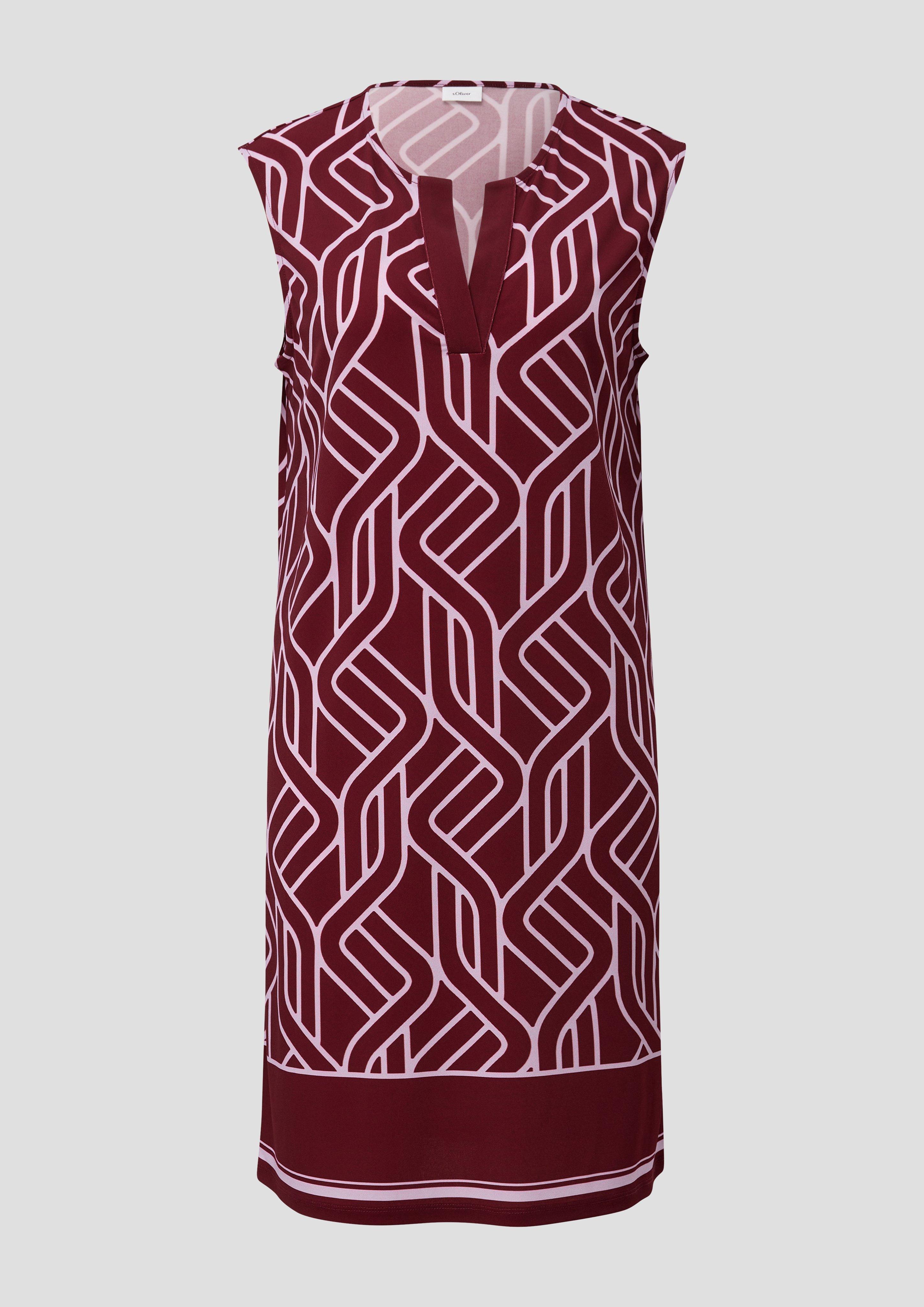 s.Oliver - Luftiges Jerseykleid mit Print, Damen, rot