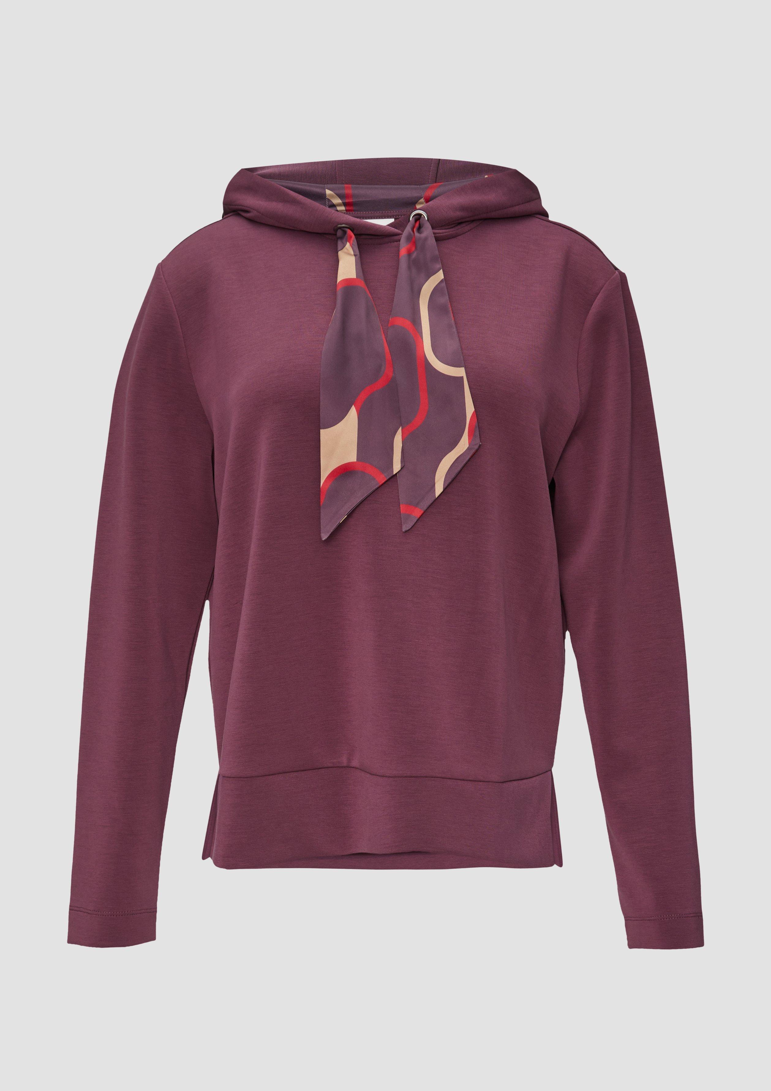Thumbnail - s.Oliver - Sweatshirt mit Satinfutter in der Kapuze, Damen, lila