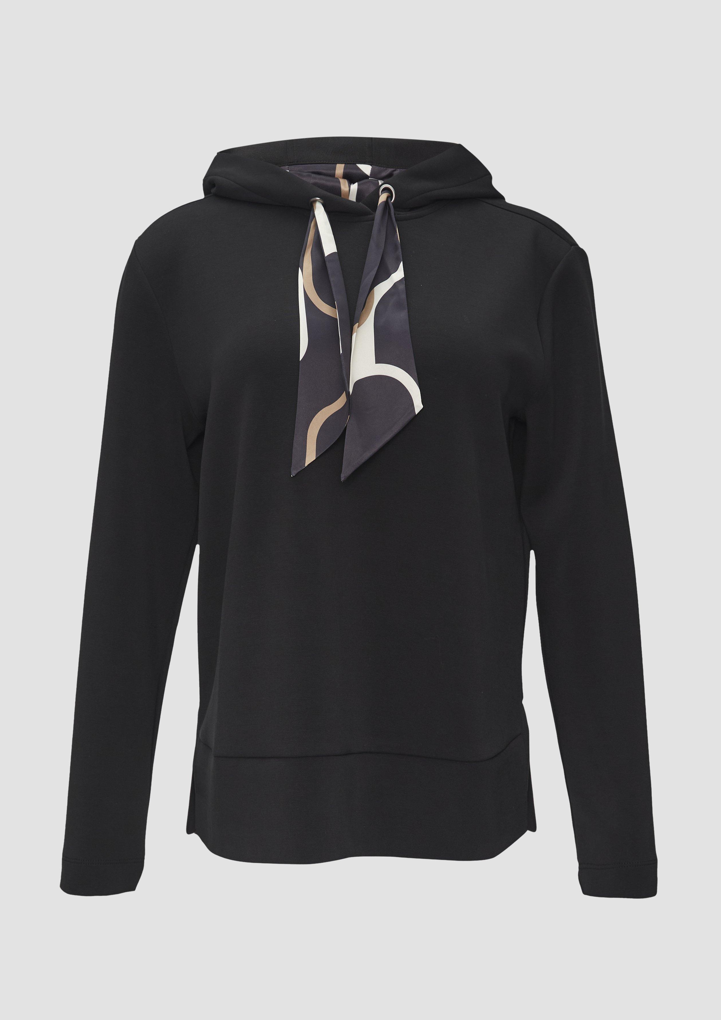 Thumbnail - s.Oliver - Sweatshirt mit Satinfutter in der Kapuze, Damen, schwarz
