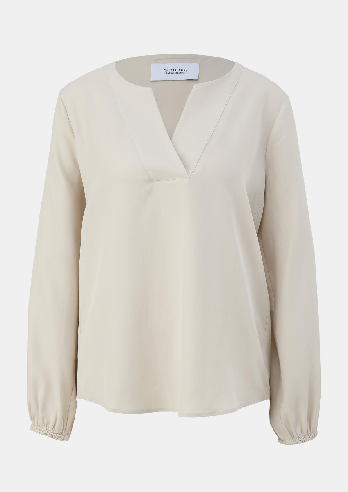 comma Lyocell blouse with a notch neckline