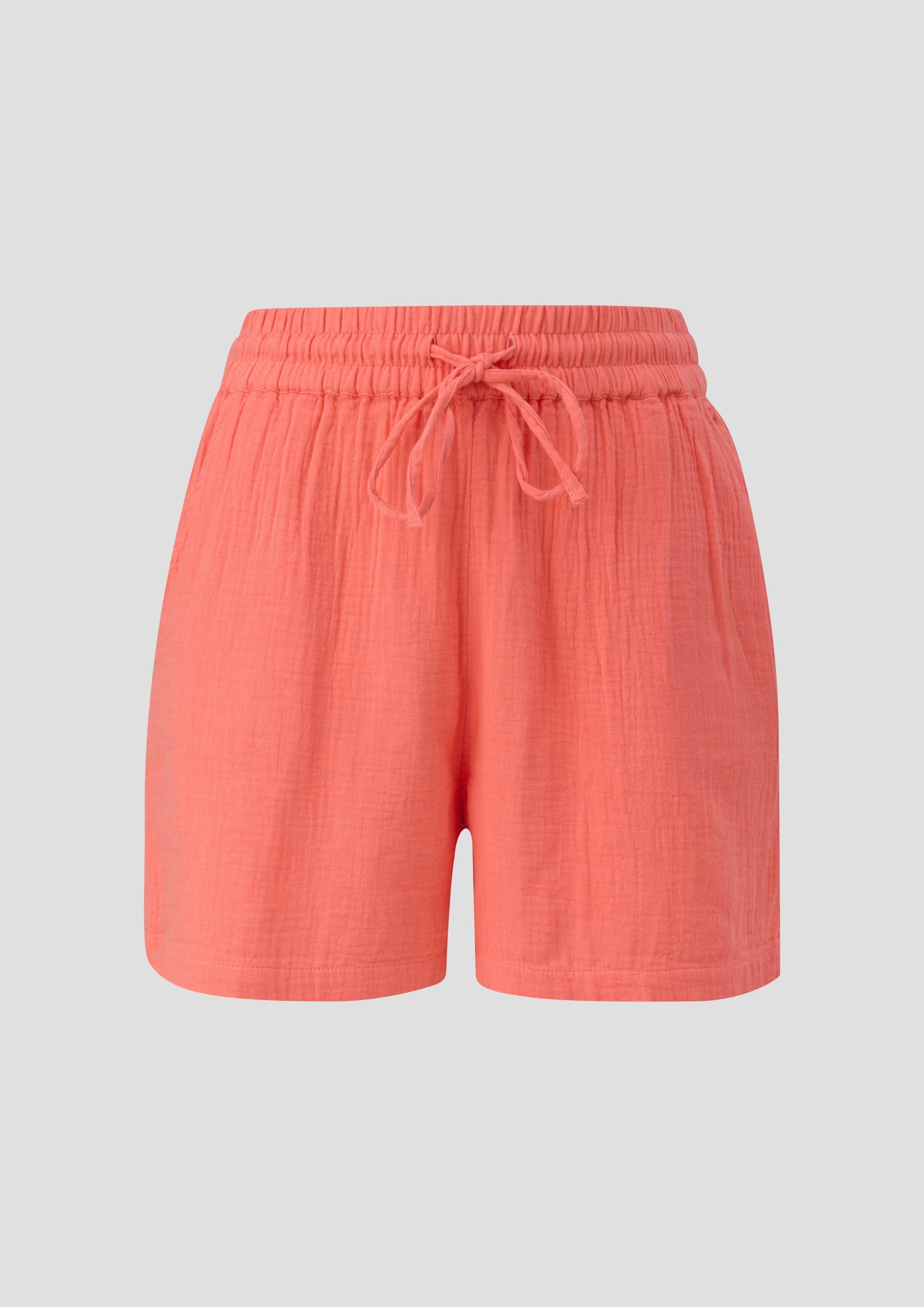 QS - Shorts aus Musselin, Damen, Orange