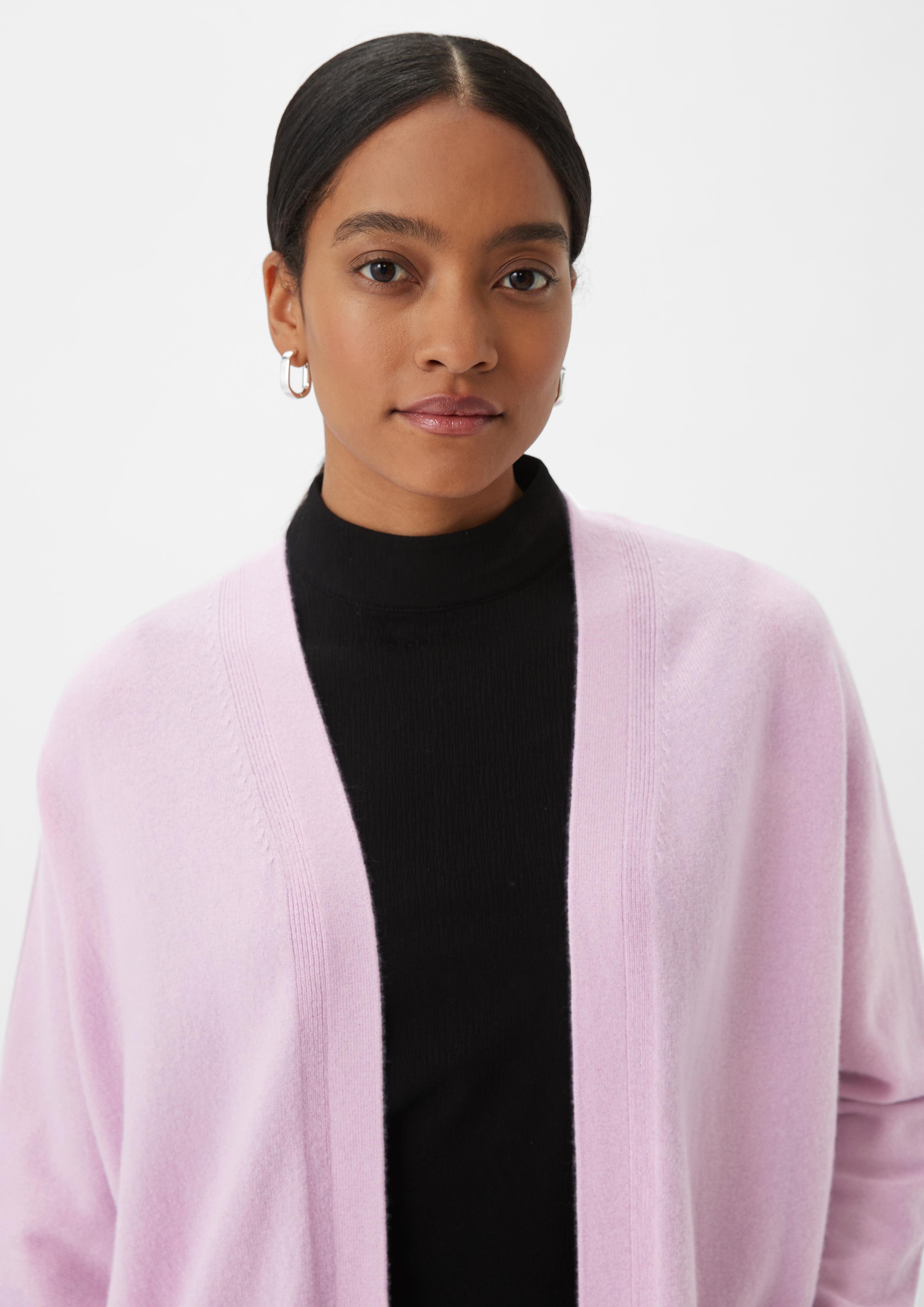 Cashmere blend cardigan with batwing sleeves - pearl pink Cashmere blend cardigan with batwing sleeves - pearl pink