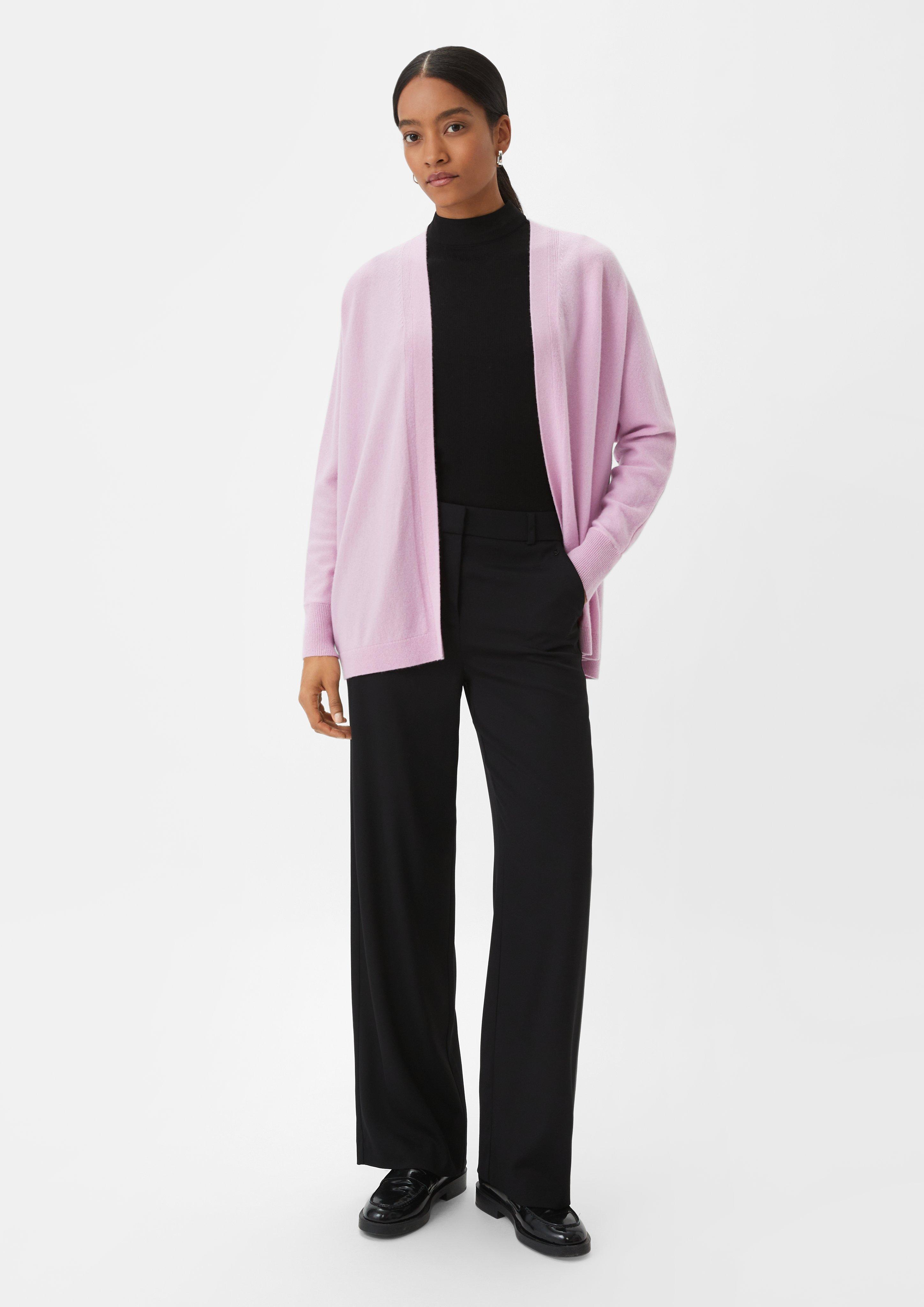 Cashmere blend cardigan with batwing sleeves - pearl pink Cashmere blend cardigan with batwing sleeves - pearl pink