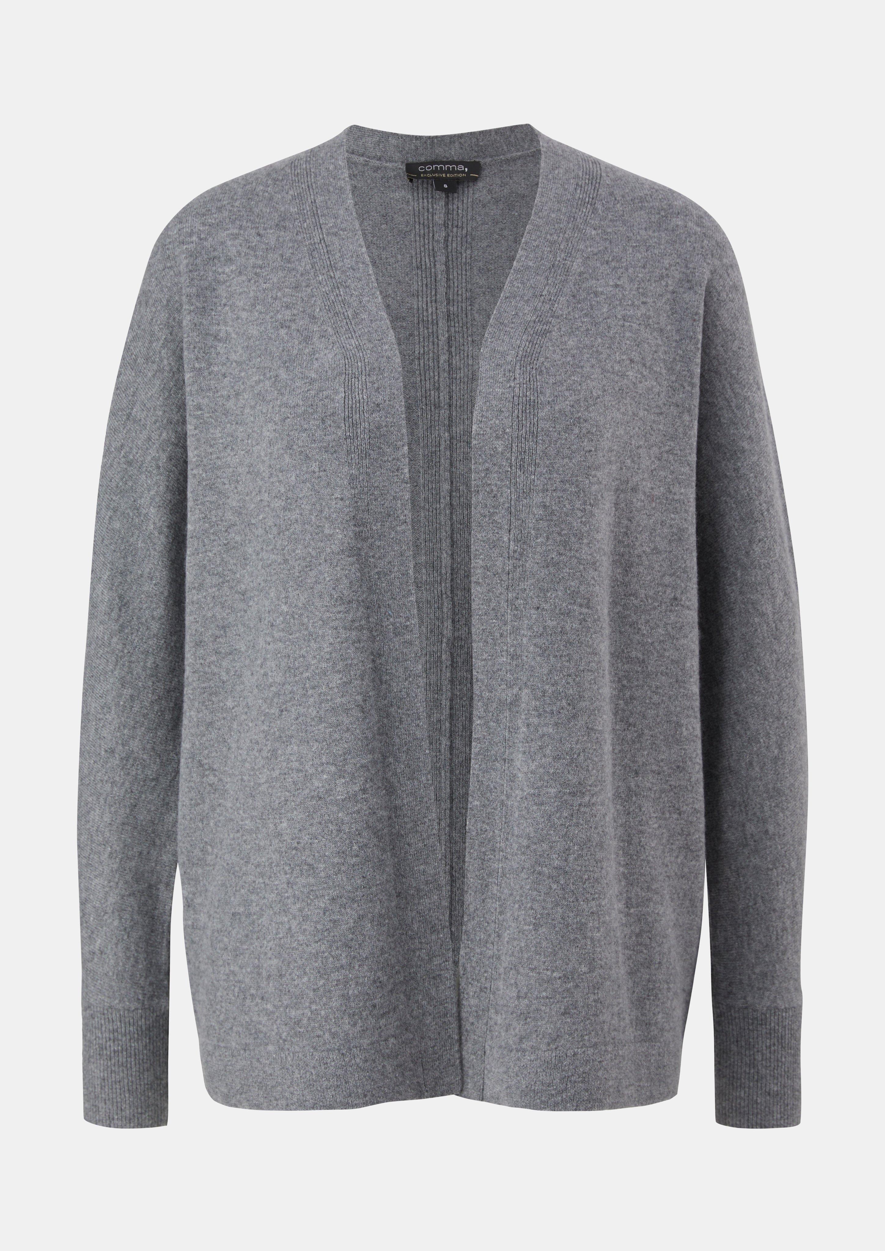 Cashmere blend cardigan with batwing sleeves - graphit | Comma Cashmere blend cardigan with batwing sleeves - graphit | Comma