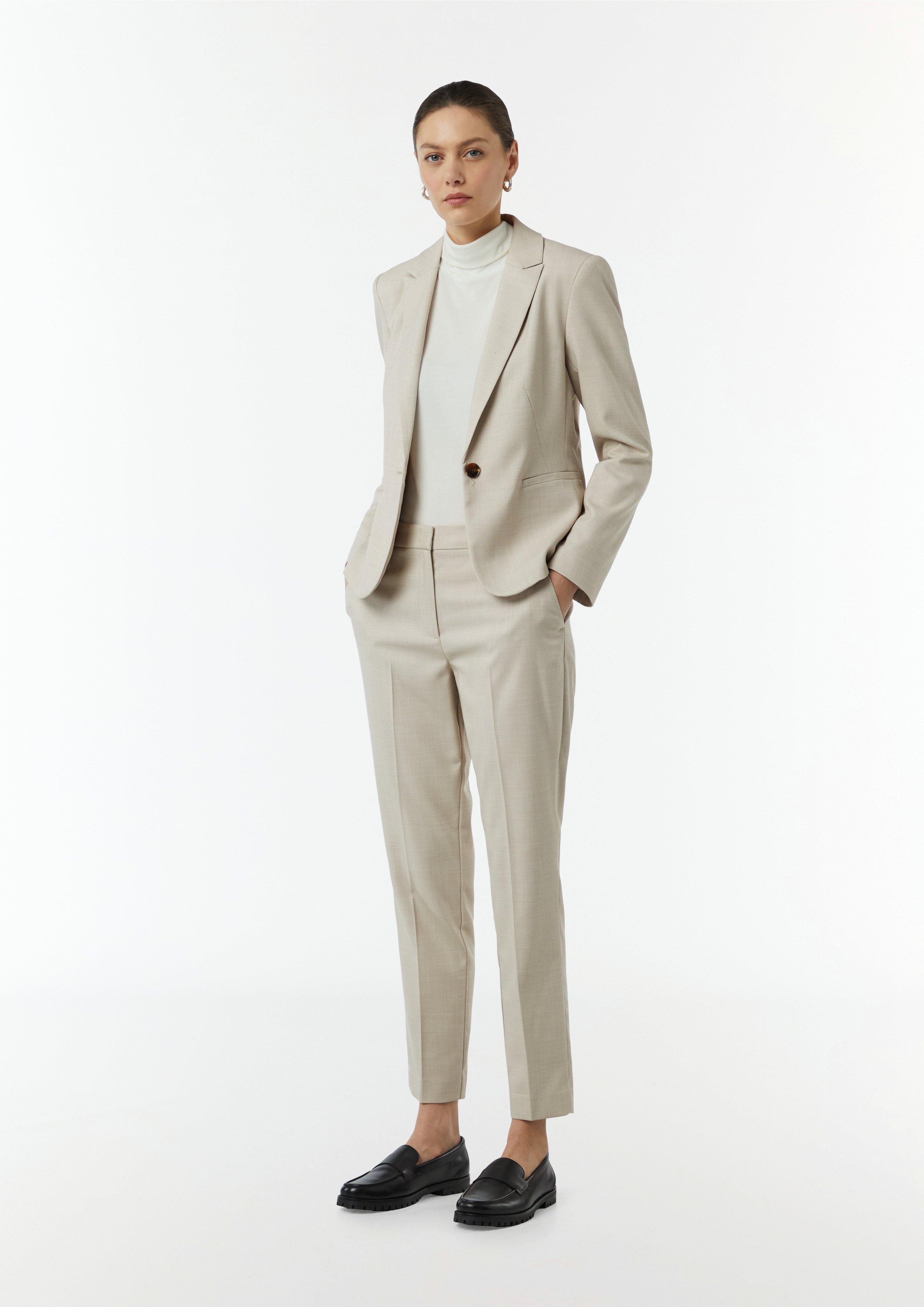 Blazer with a textured pattern - Beige | SCAYLE