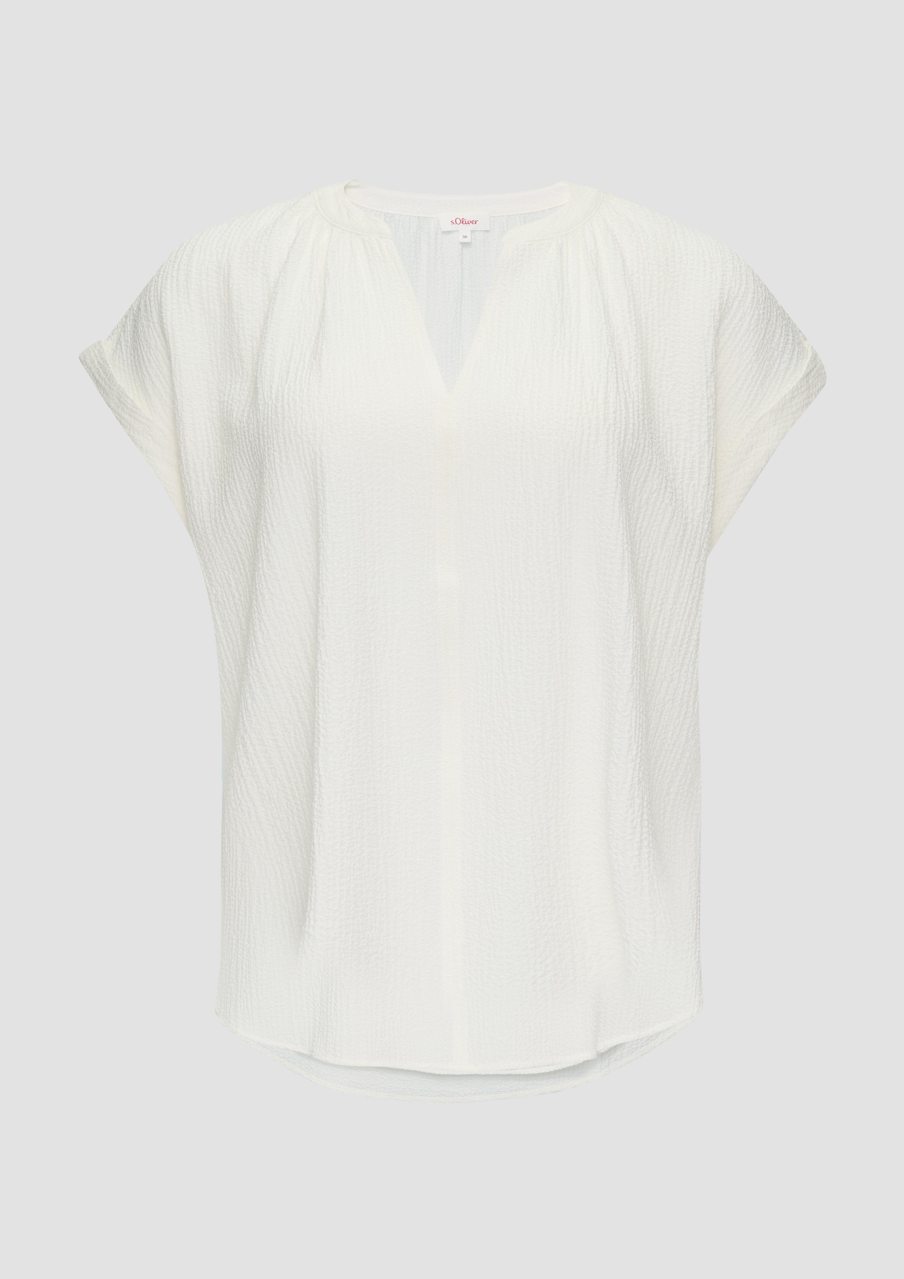 s.Oliver - Locker geschnittene Bluse mit Struktur, Damen, creme