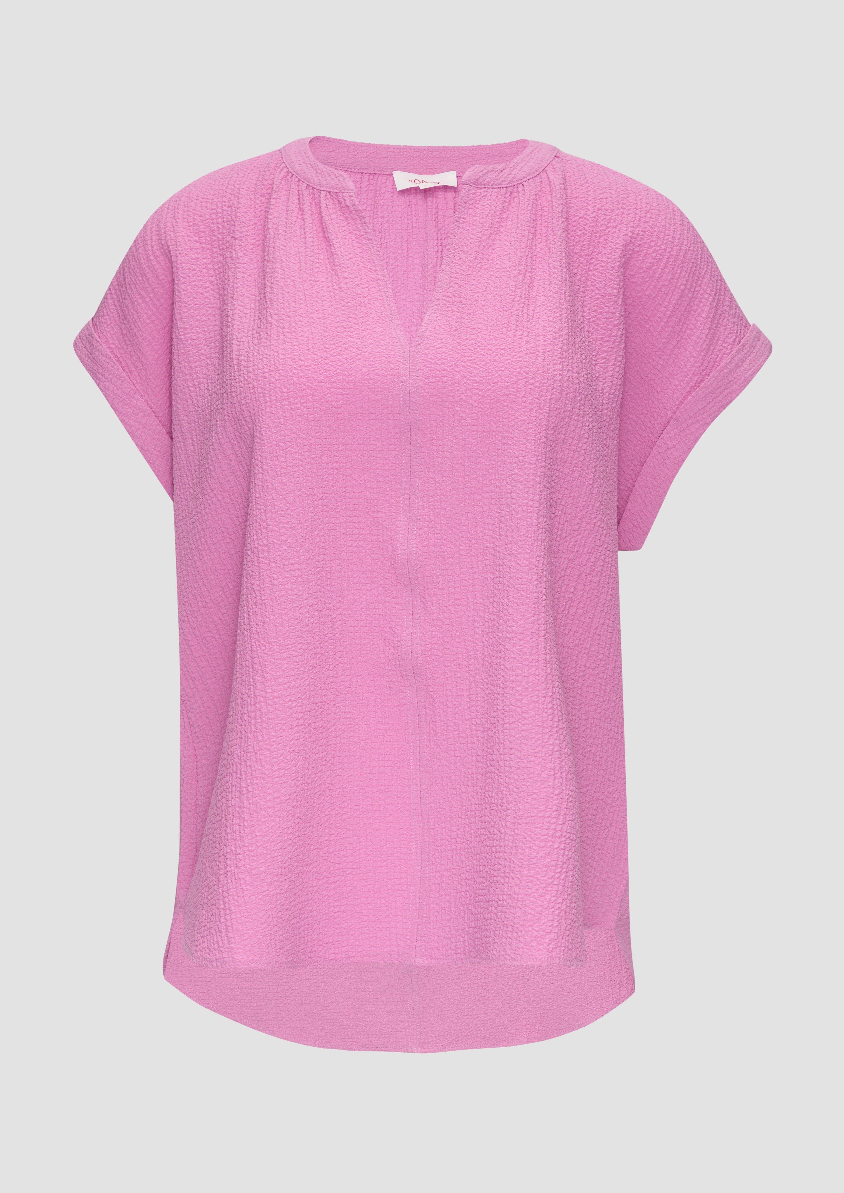 s.Oliver - Locker geschnittene Bluse mit Struktur, Damen, Rosa