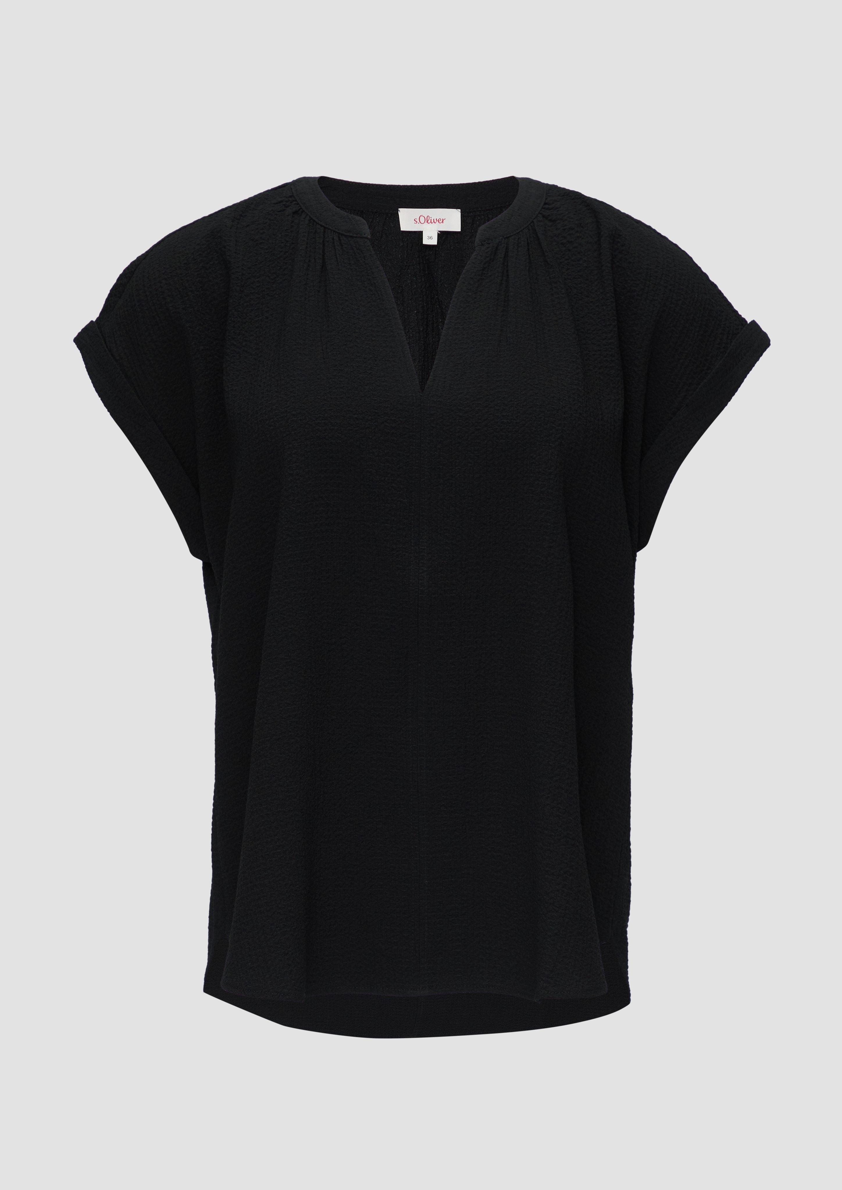 s.Oliver - Locker geschnittene Bluse mit Struktur, Damen, schwarz