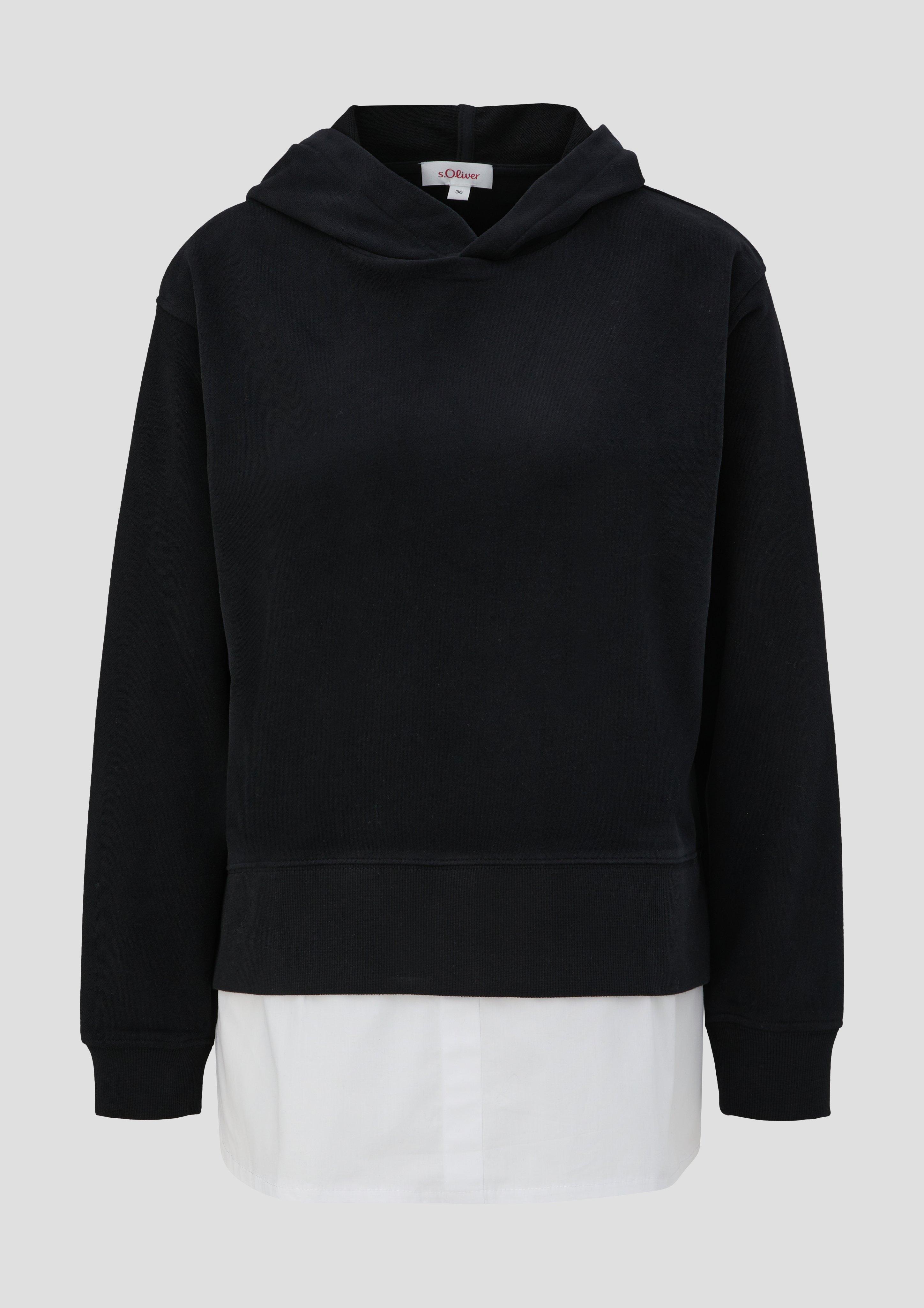 s.Oliver - Sweatshirt mit Layering-Detail, Damen, schwarz