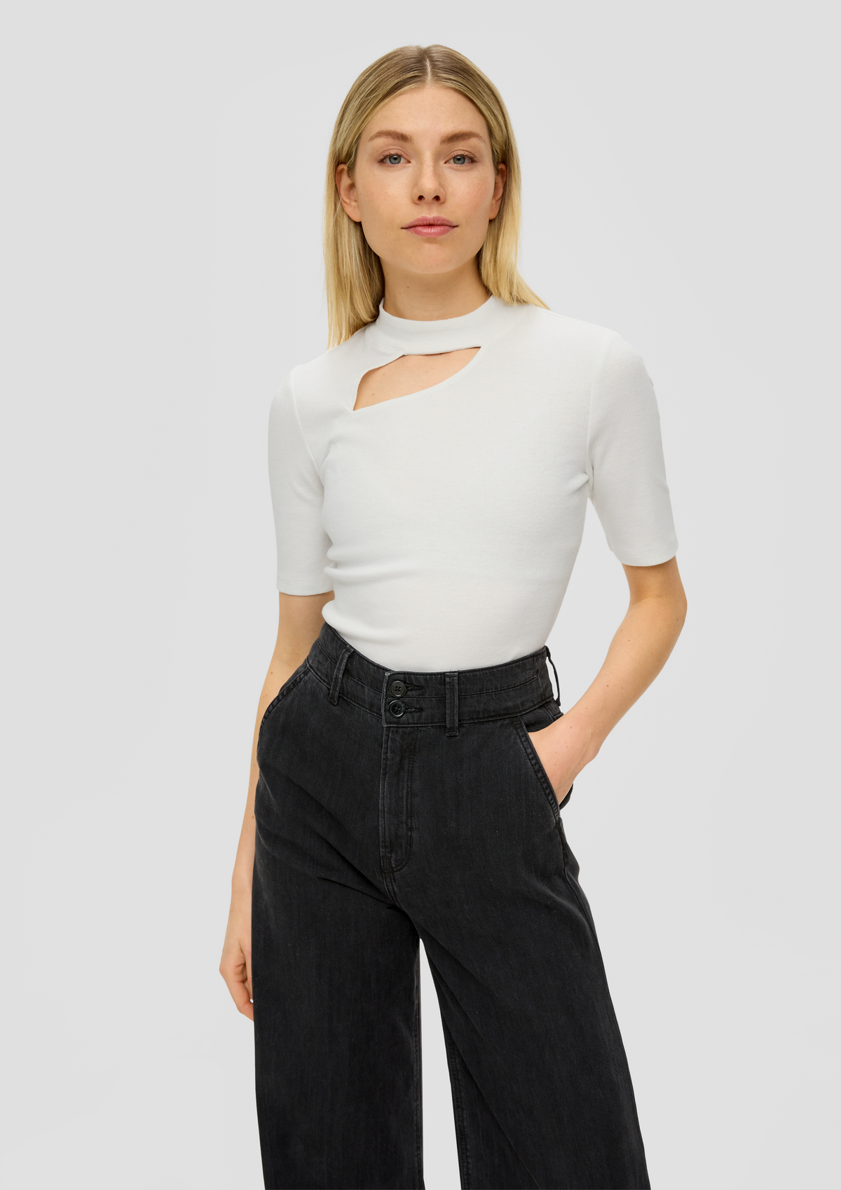 Shirt mit Ripp-Detail